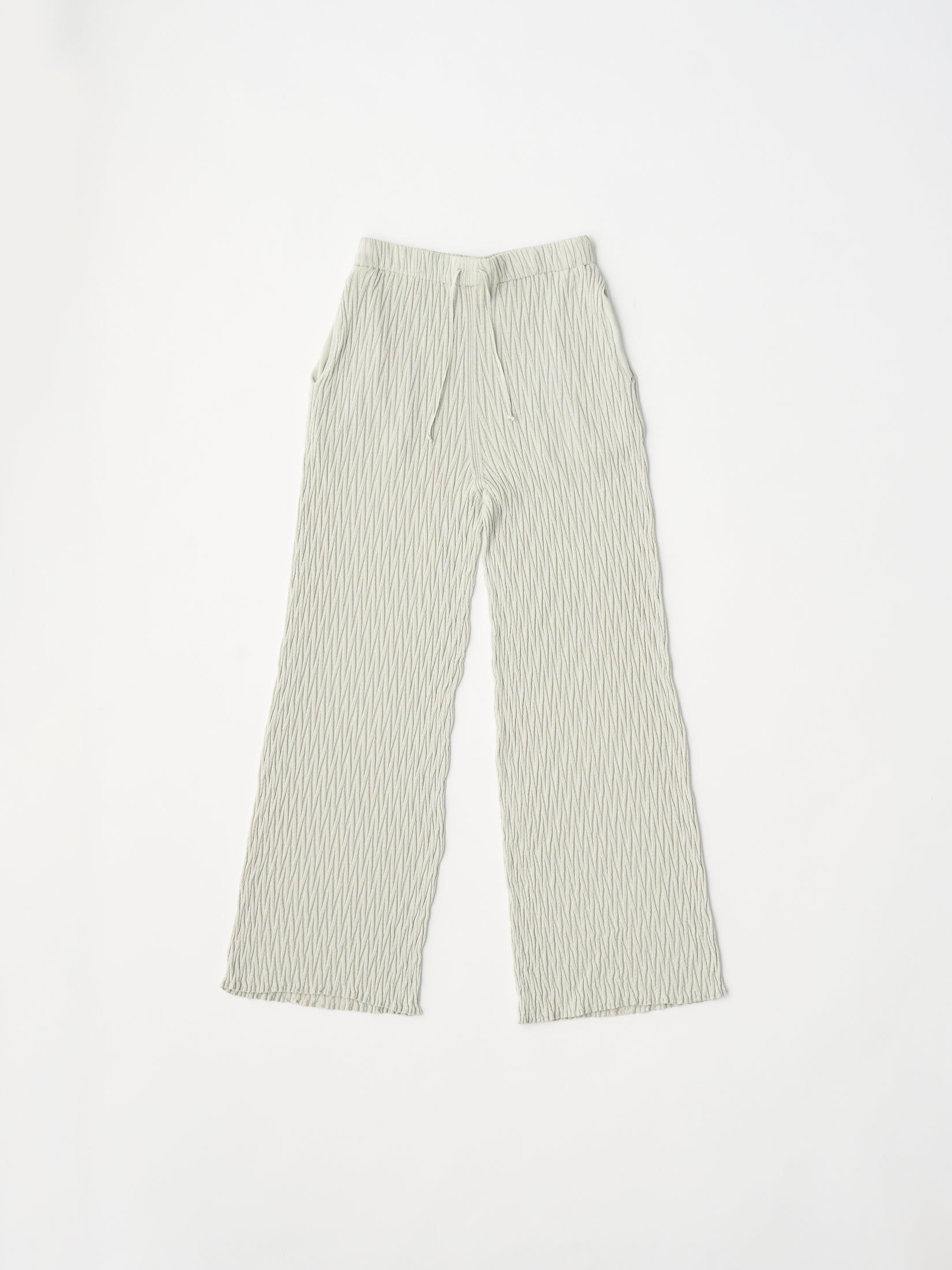 high twist cotton links-pattern ribbed-knit pants