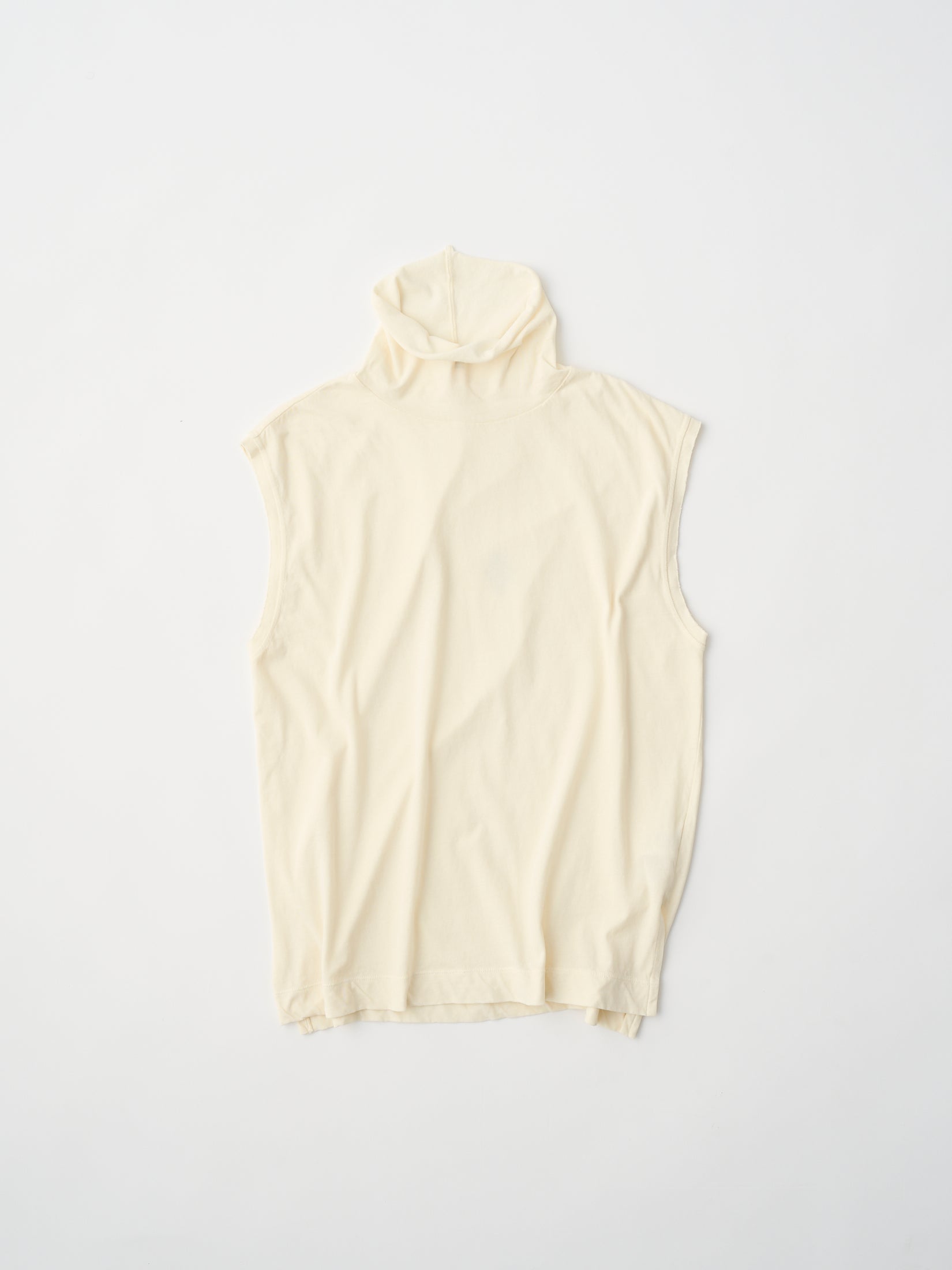 twisted cotton jersey high-neck sleeveless Tee