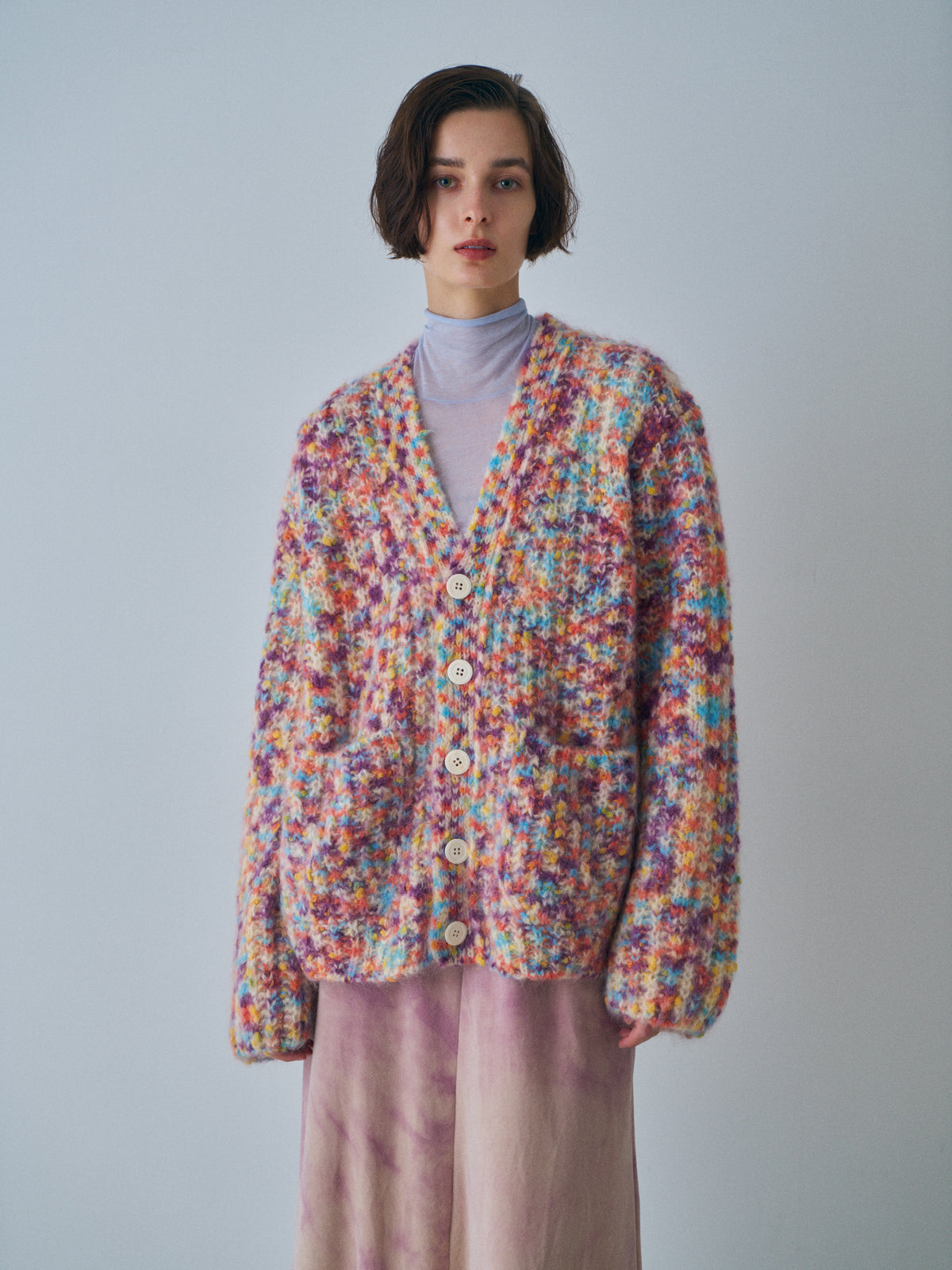 SUPERKID MOHAIR & COTTON NEP YARN RIBBED-KNIT C/D