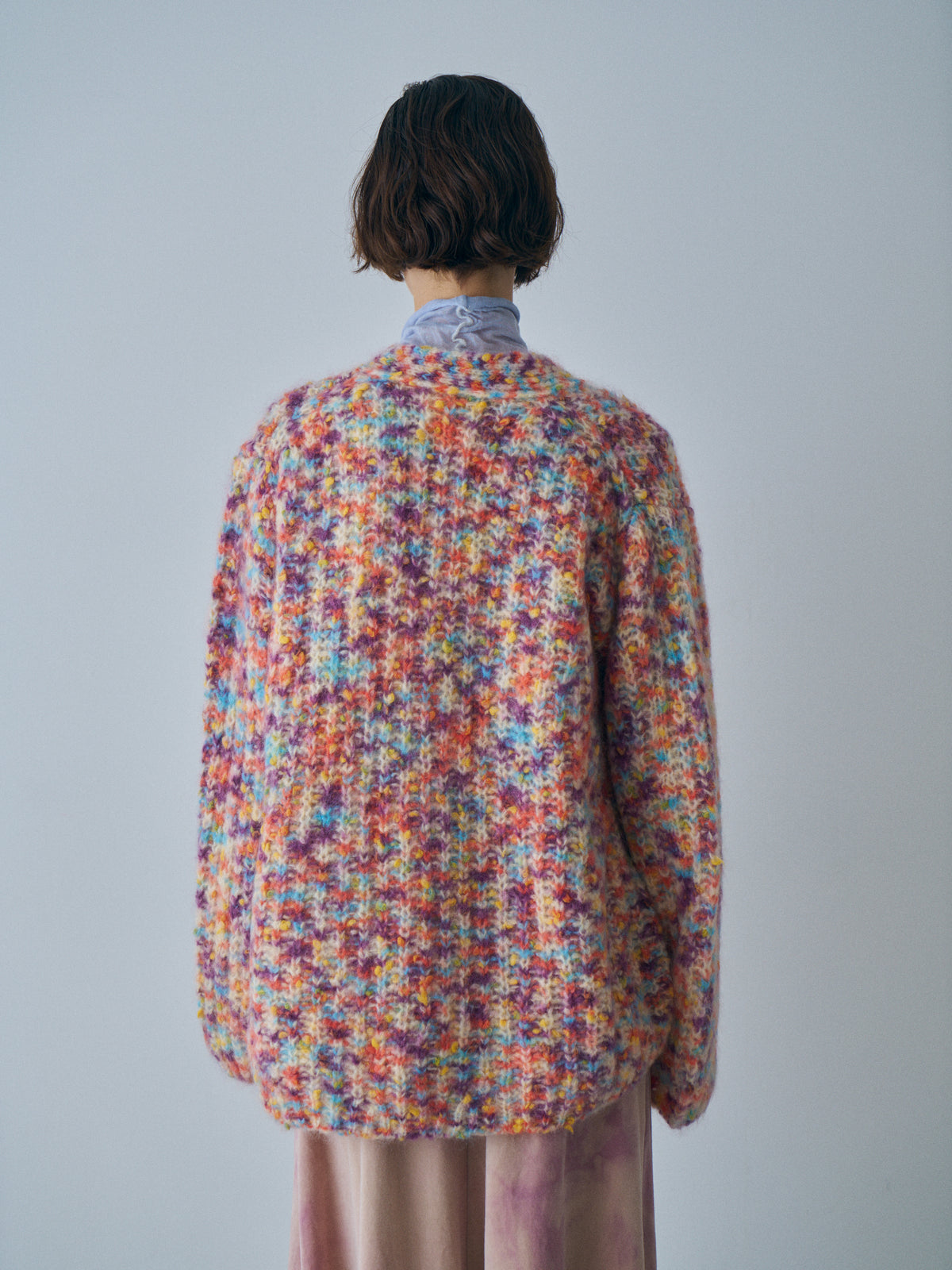 SUPERKID MOHAIR & COTTON NEP YARN RIBBED-KNIT C/D