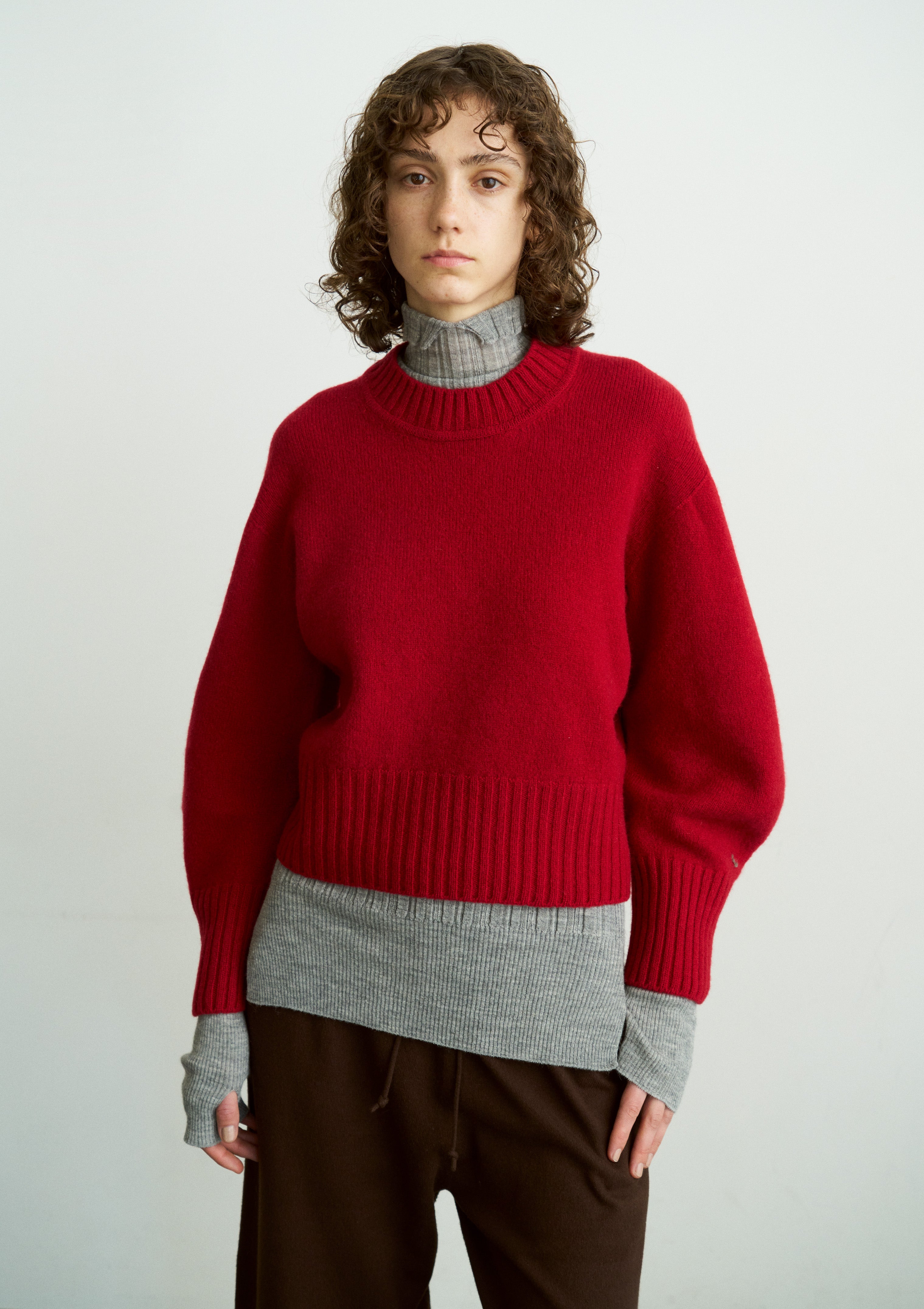 FINE LAMBS WOOL CREW-NECK P/O