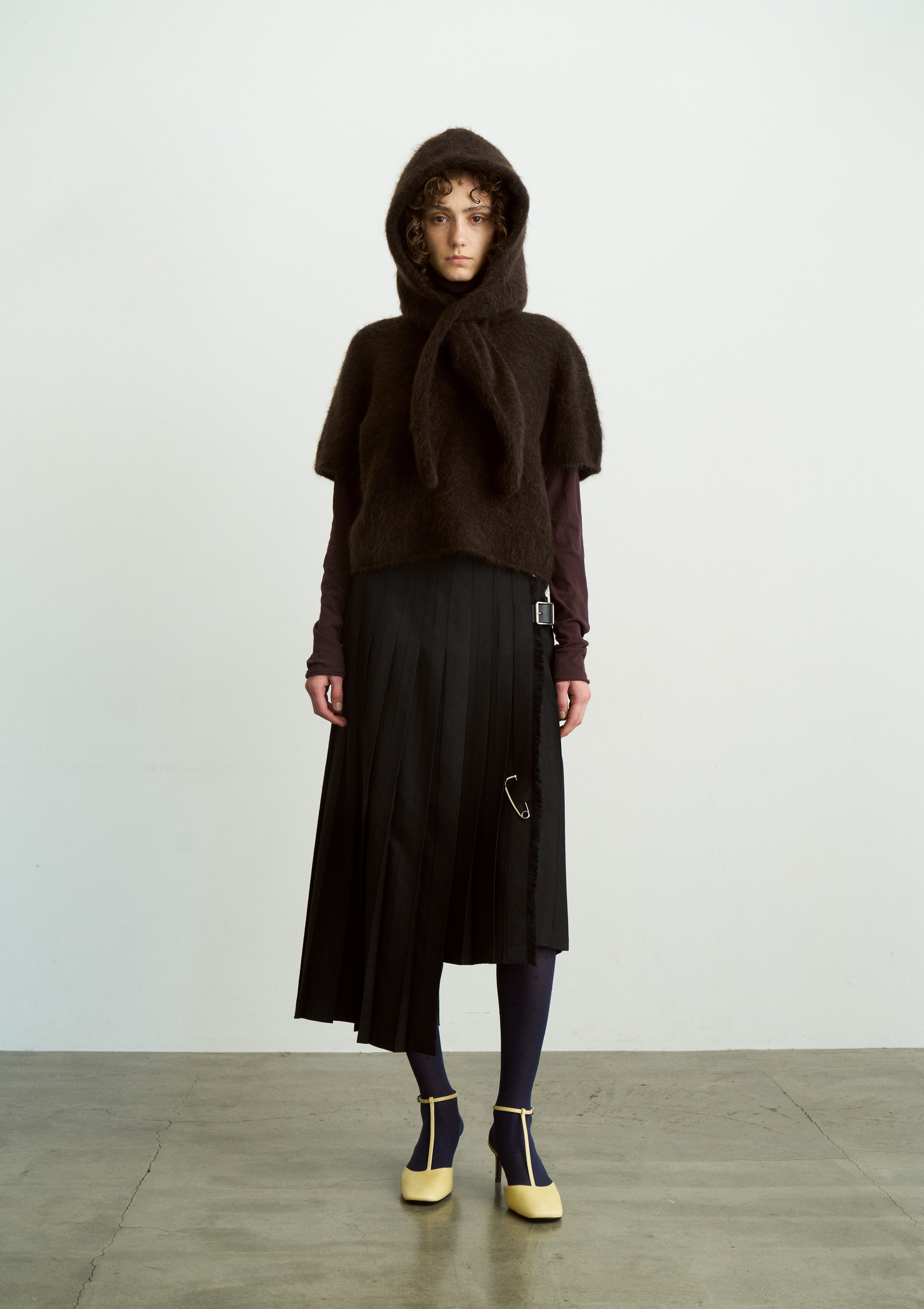 【 O'NEIL OF DUBLIN × UNFIL 】WORSTED WOOL ASYMMETRY KILT SKIRT
