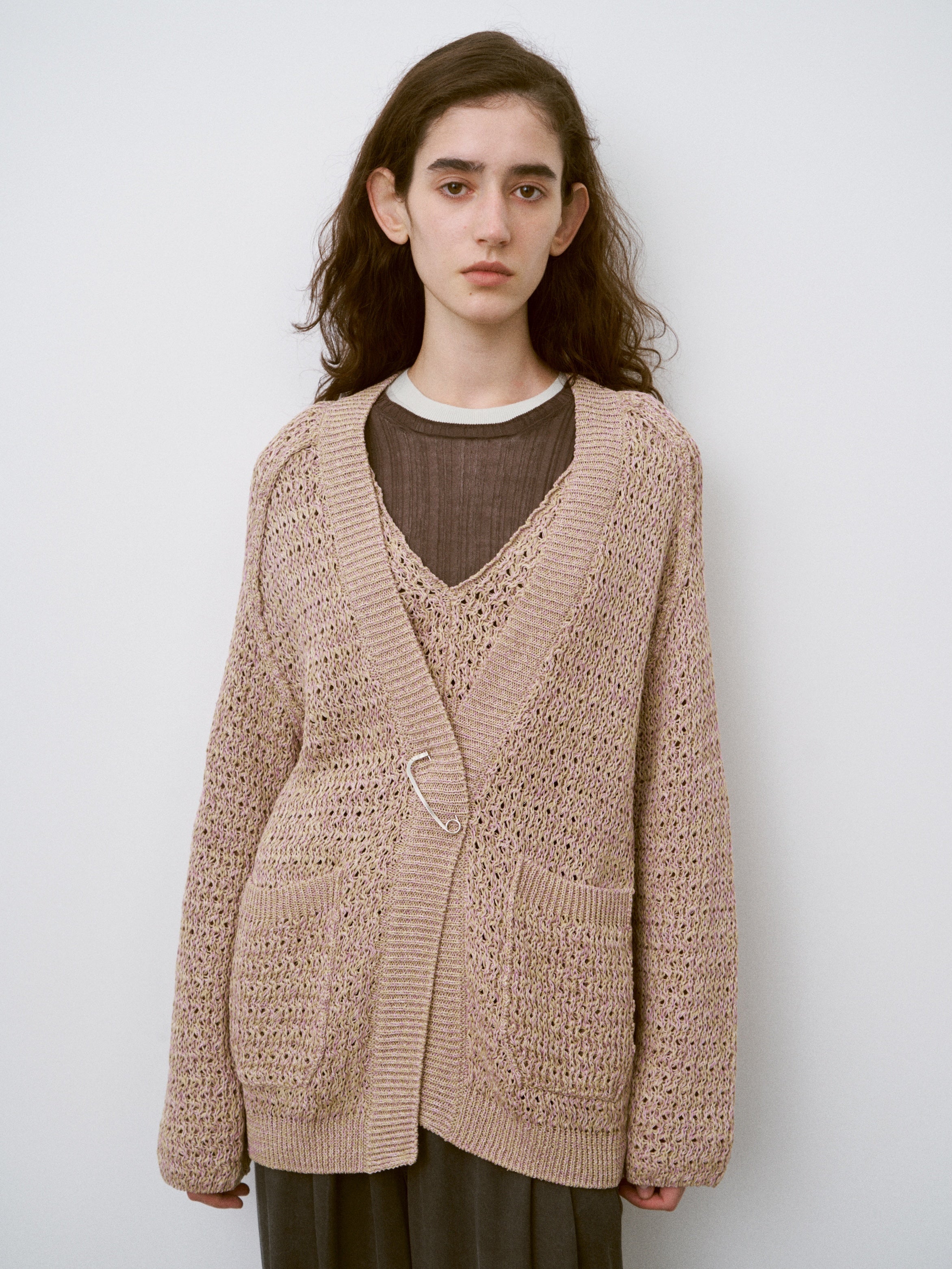 DOUBLE HONEYCOMB MESH-KNIT BUTTONLESS C/D