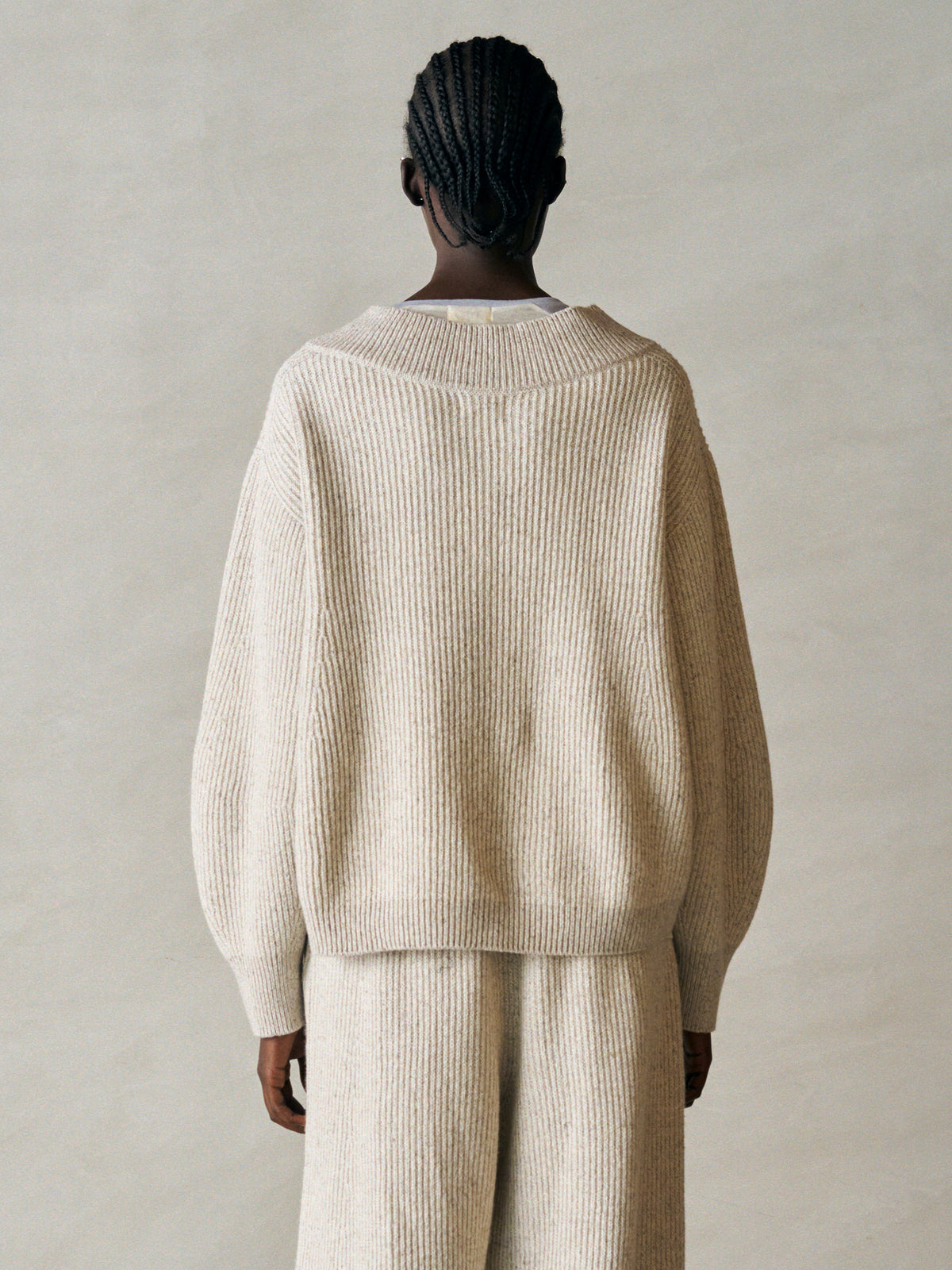 WOOLEN COTTON & SILK NEP WOOL TWEED-KNIT P/O