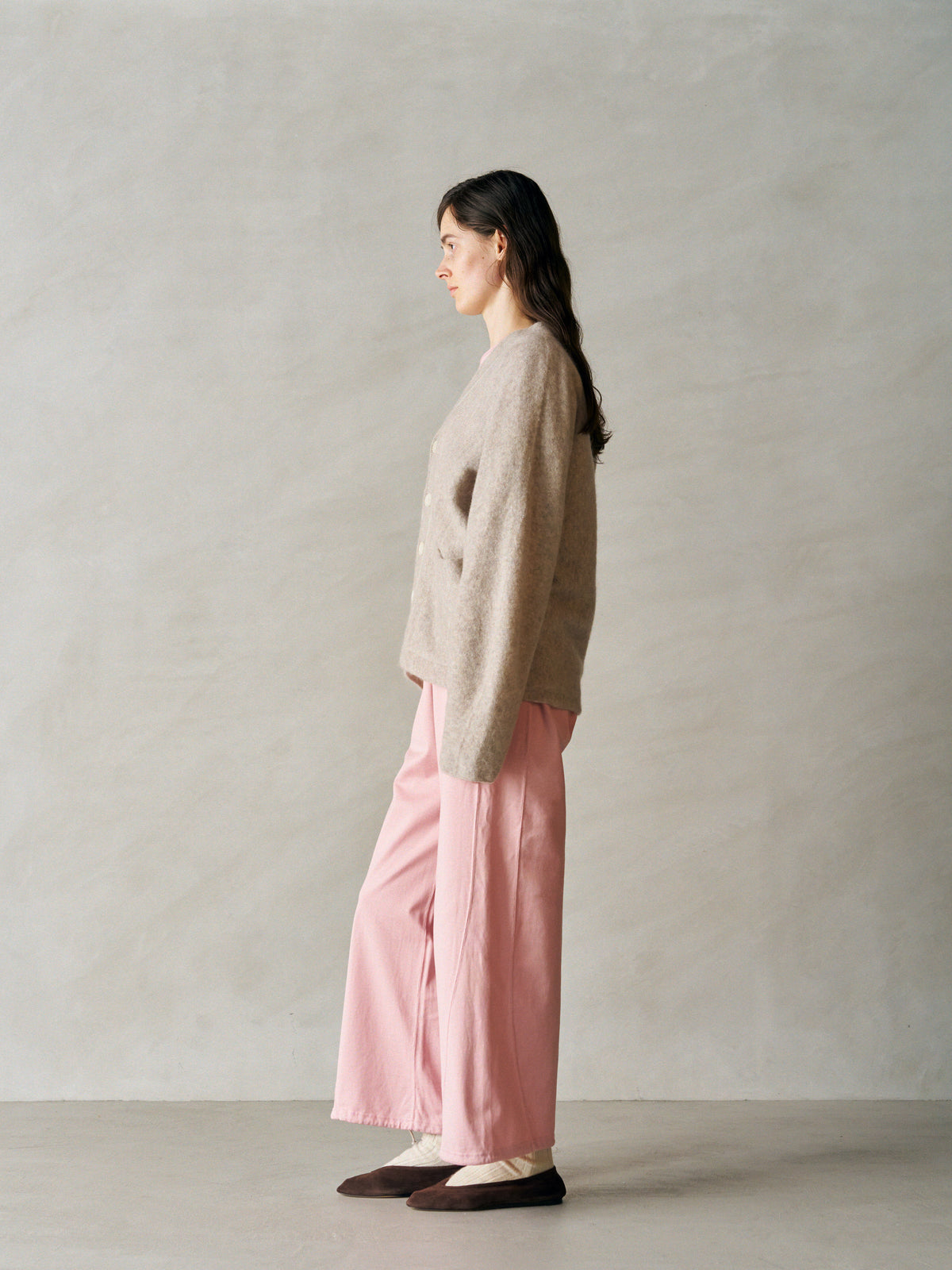 STRETCH SUPERKID MOHAIR V-NECK CARDIGAN