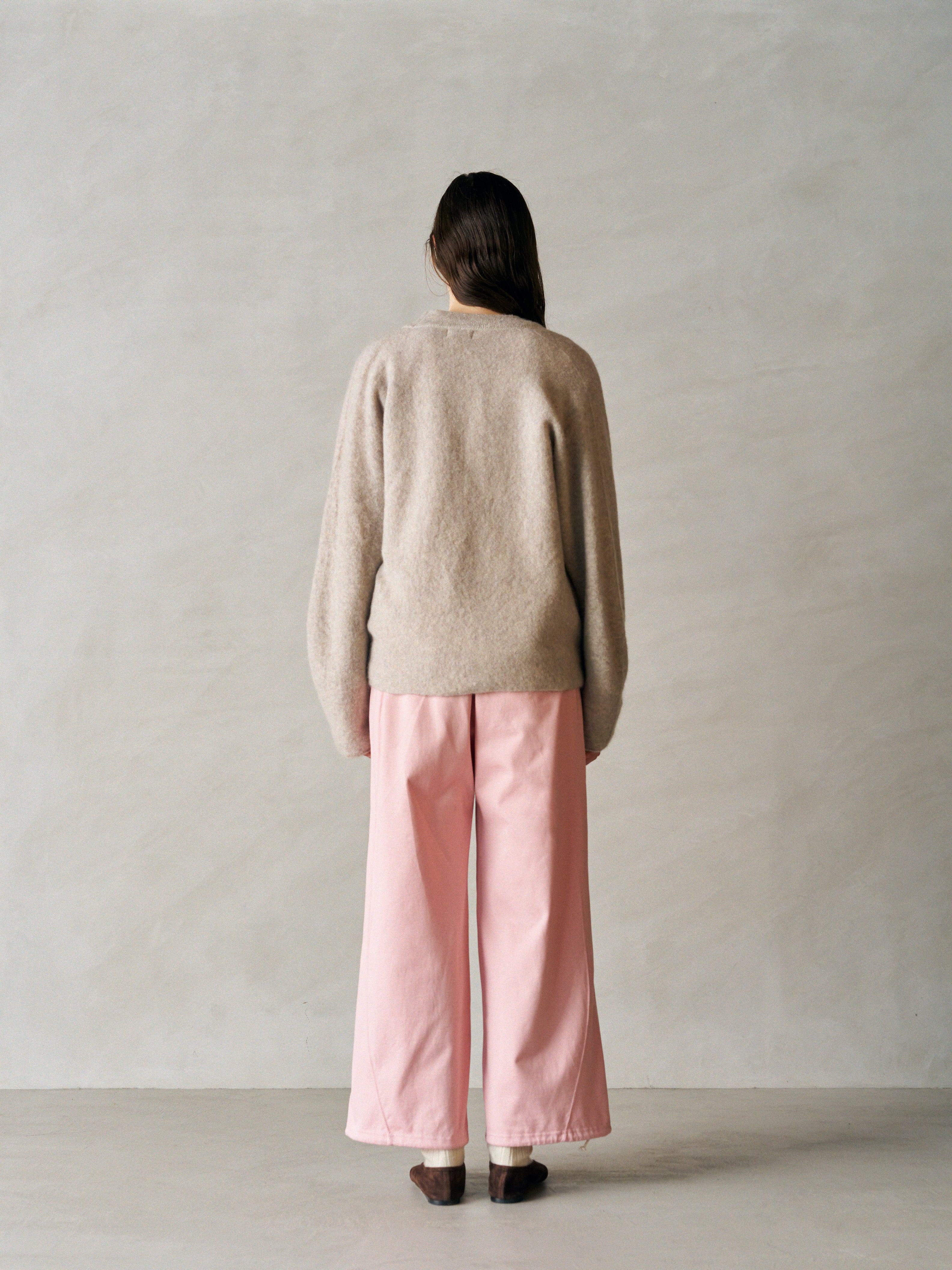 ORGANIC COTTON FIRM JERSEY WIDE LEG TRUCK PANTS
