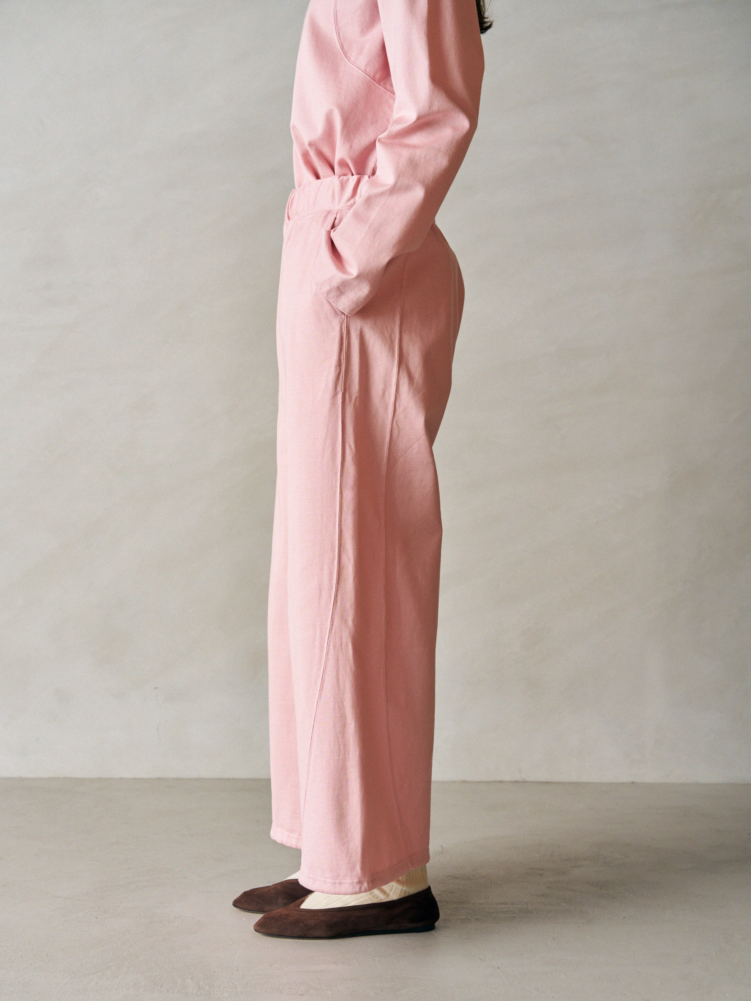 ORGANIC COTTON FIRM JERSEY WIDE LEG TRUCK PANTS
