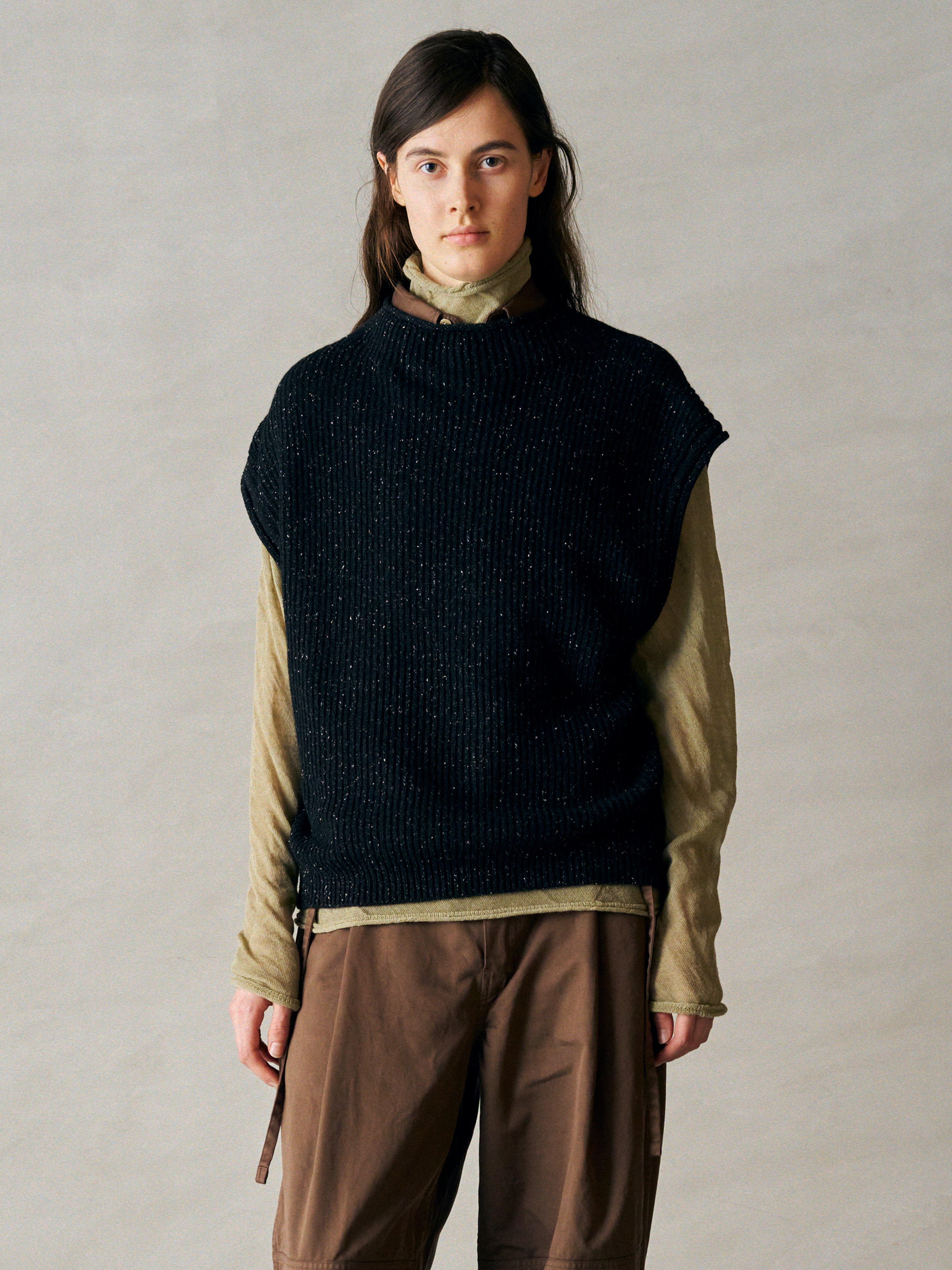 HIGH TWISTED WOOL TURTLE-NECK P/O