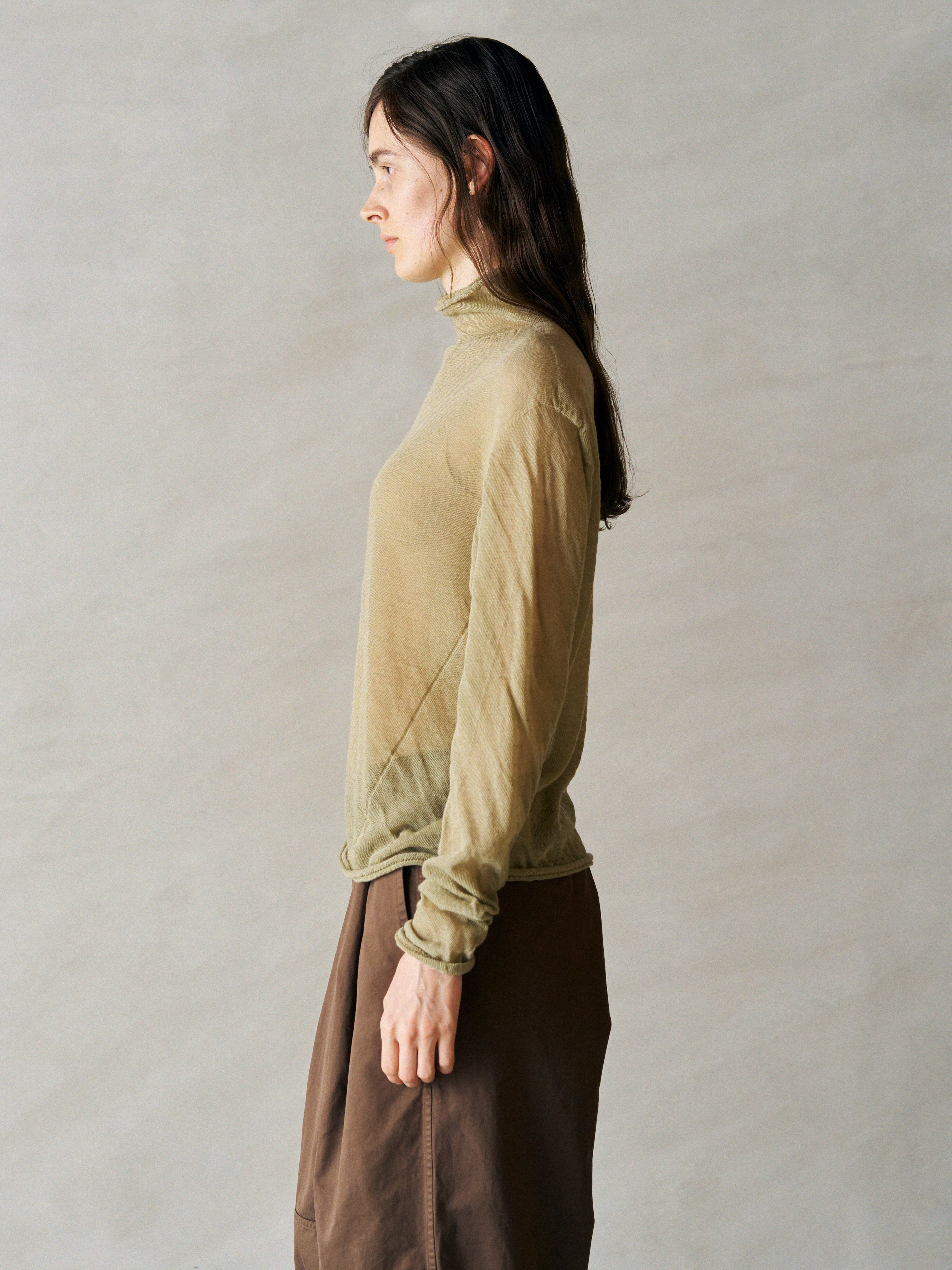 HIGH TWISTED WOOL TURTLE-NECK P/O