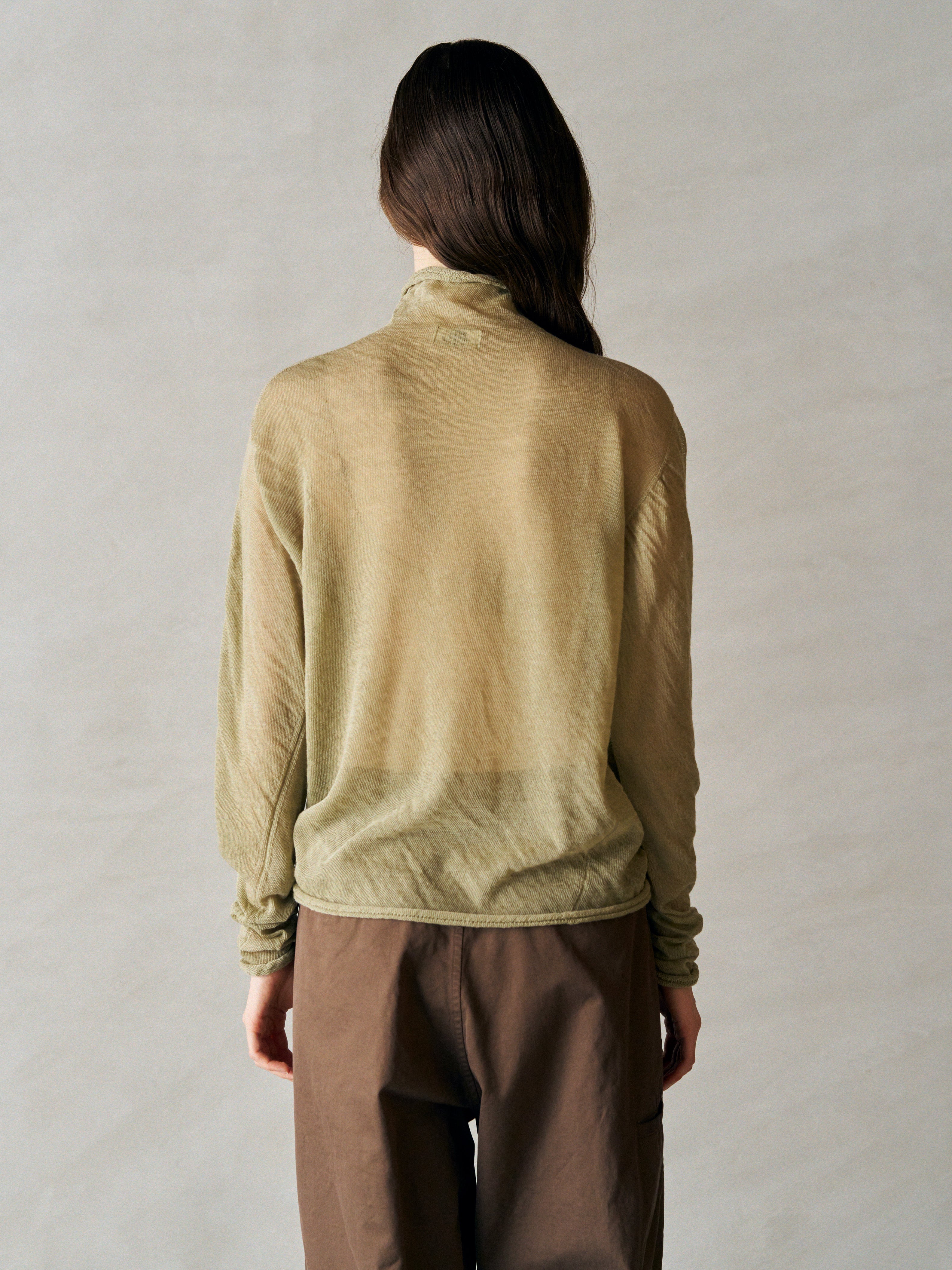 HIGH TWISTED WOOL TURTLE-NECK P/O