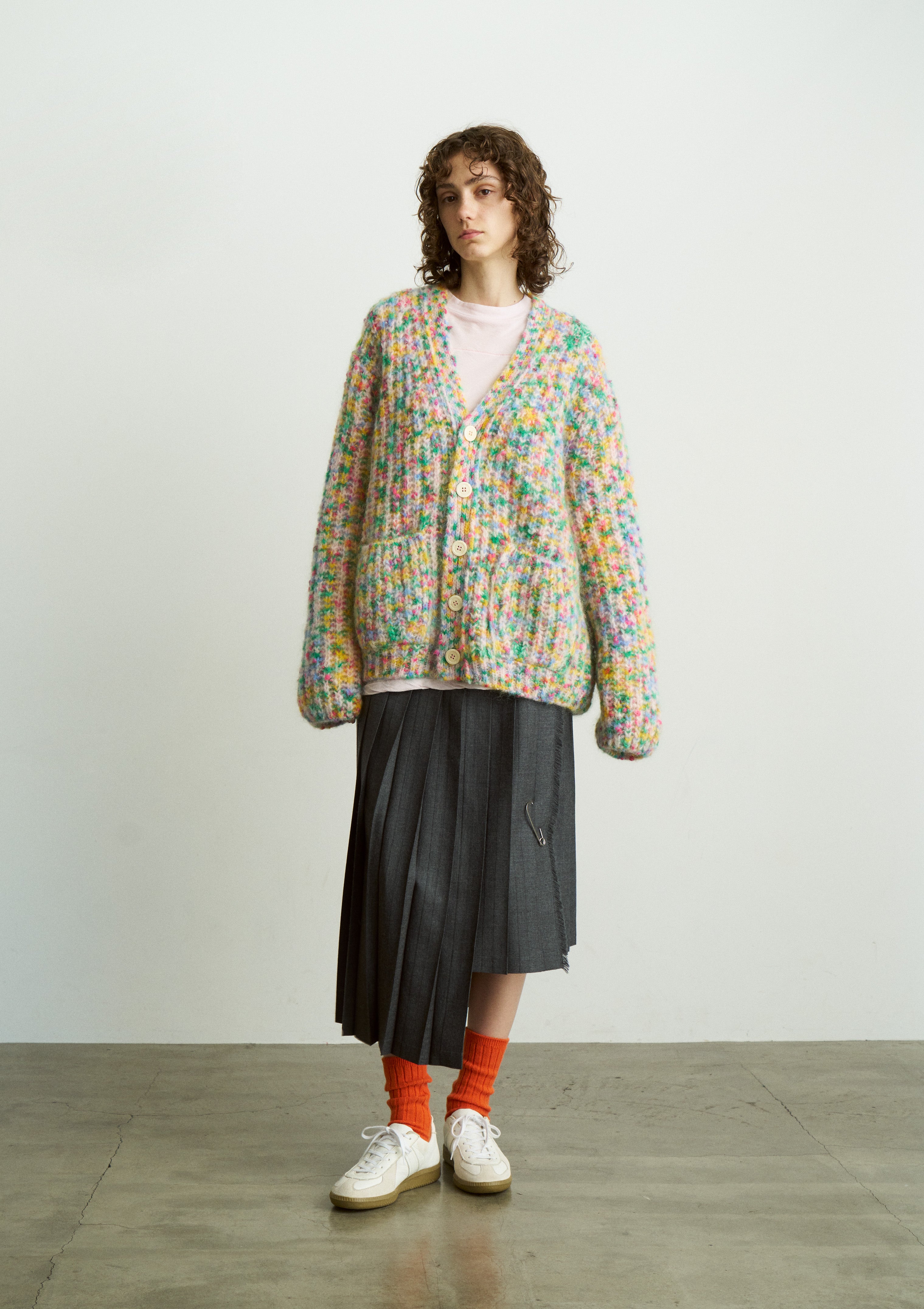 SUPERKID MOHAIR & COTTON NEP YARN RIBBED-KNIT C/D