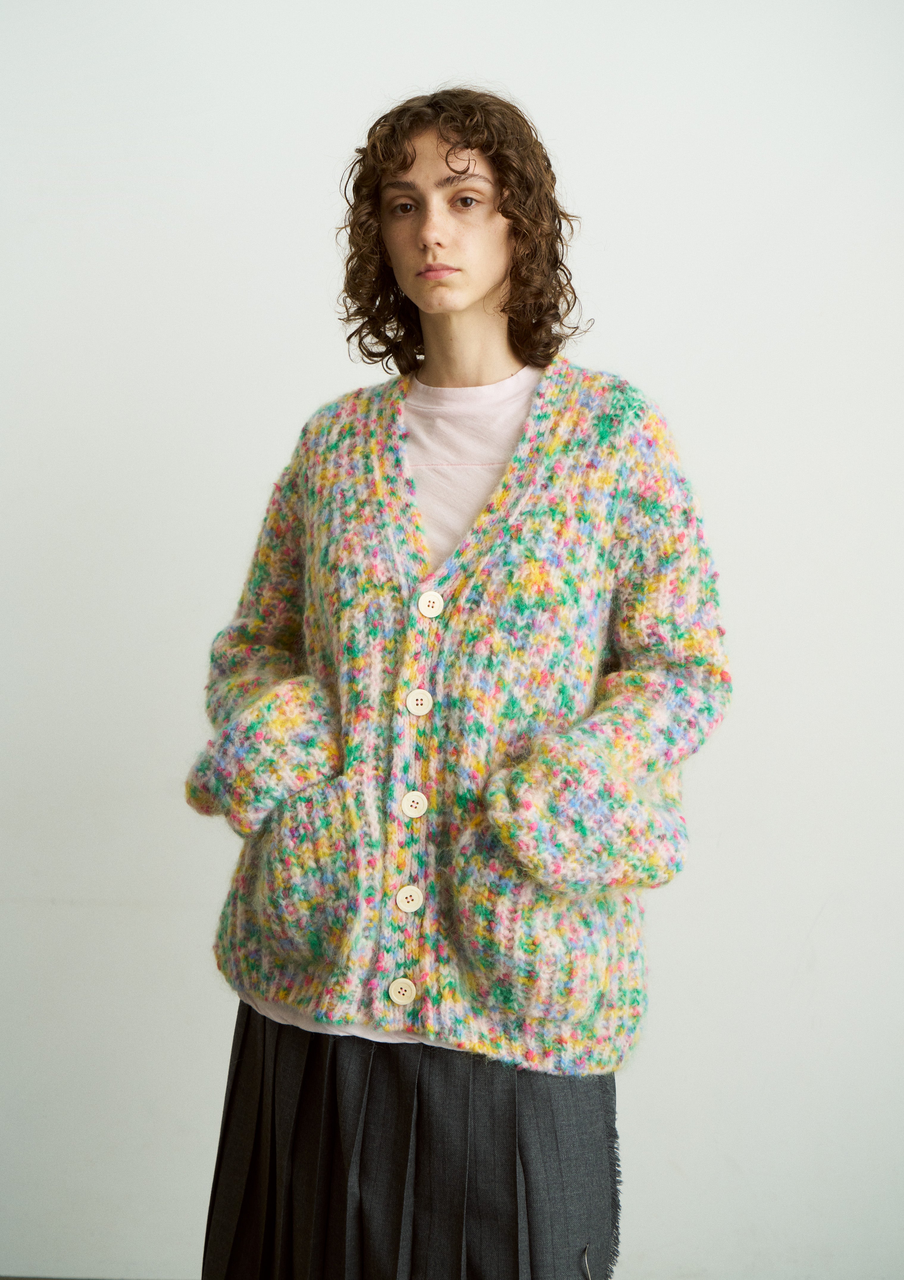 SUPERKID MOHAIR & COTTON NEP YARN RIBBED-KNIT C/D