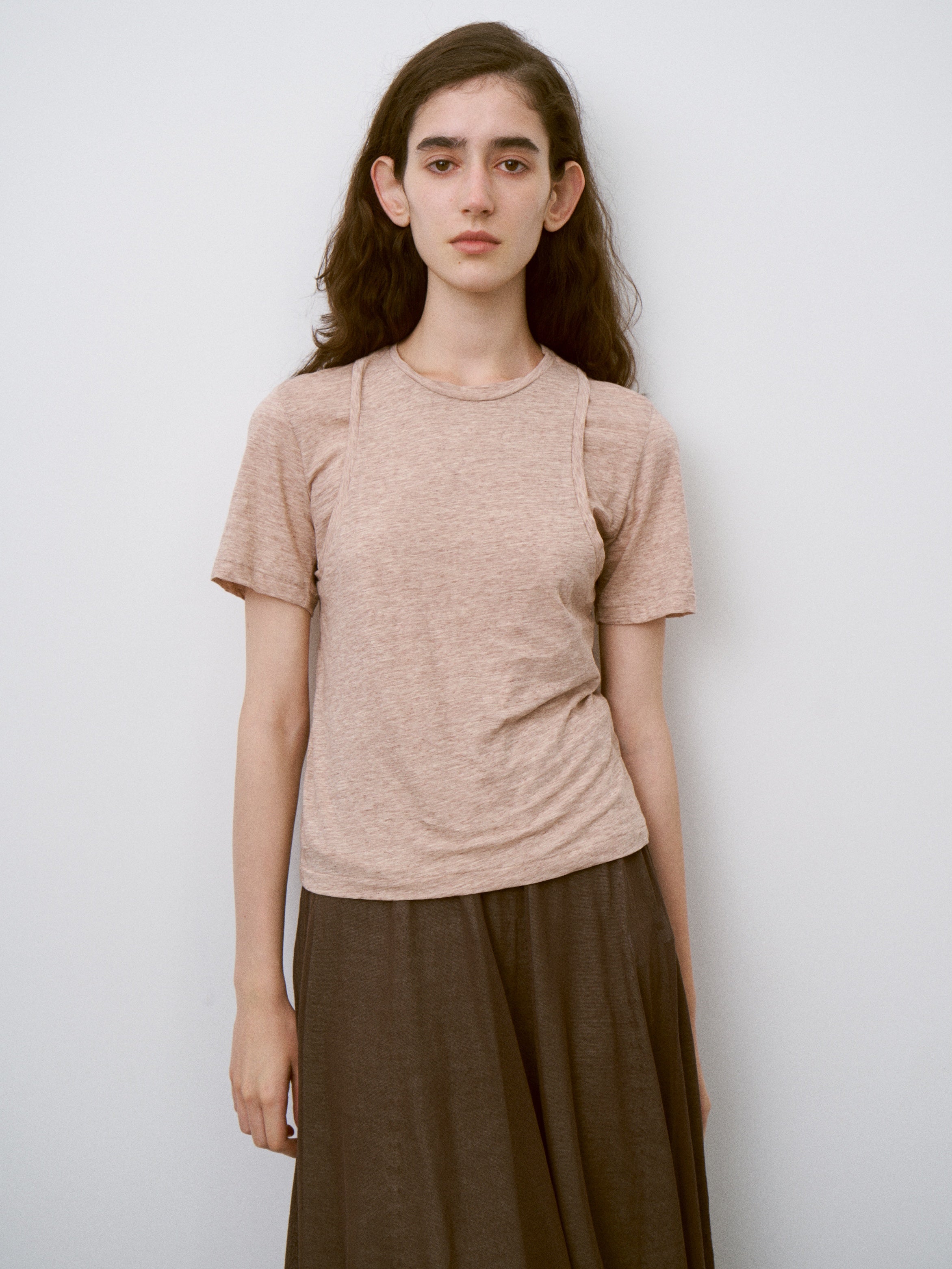 FINE SLUB YARN LAYERED TOP