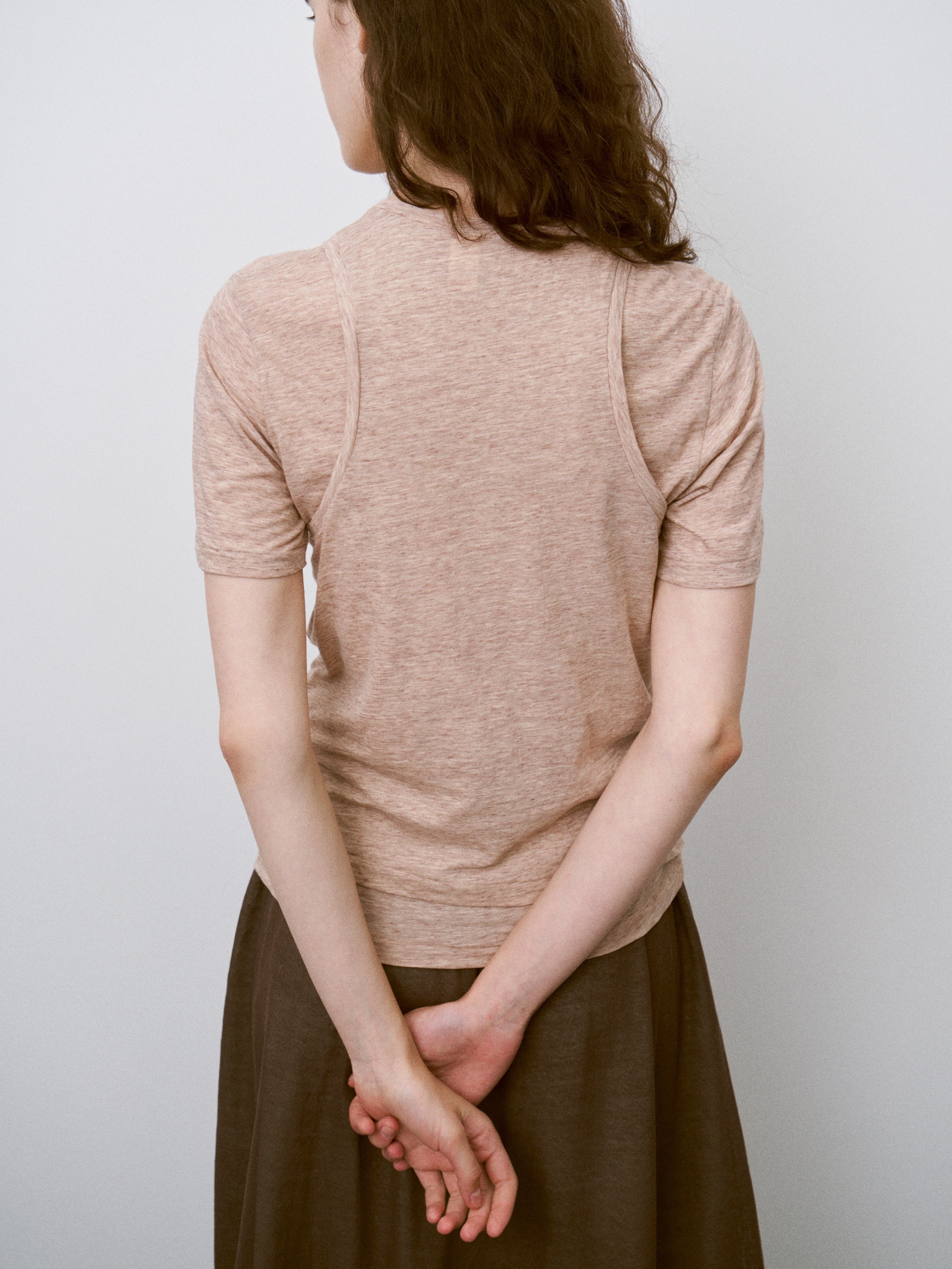 FINE SLUB YARN LAYERED TOP