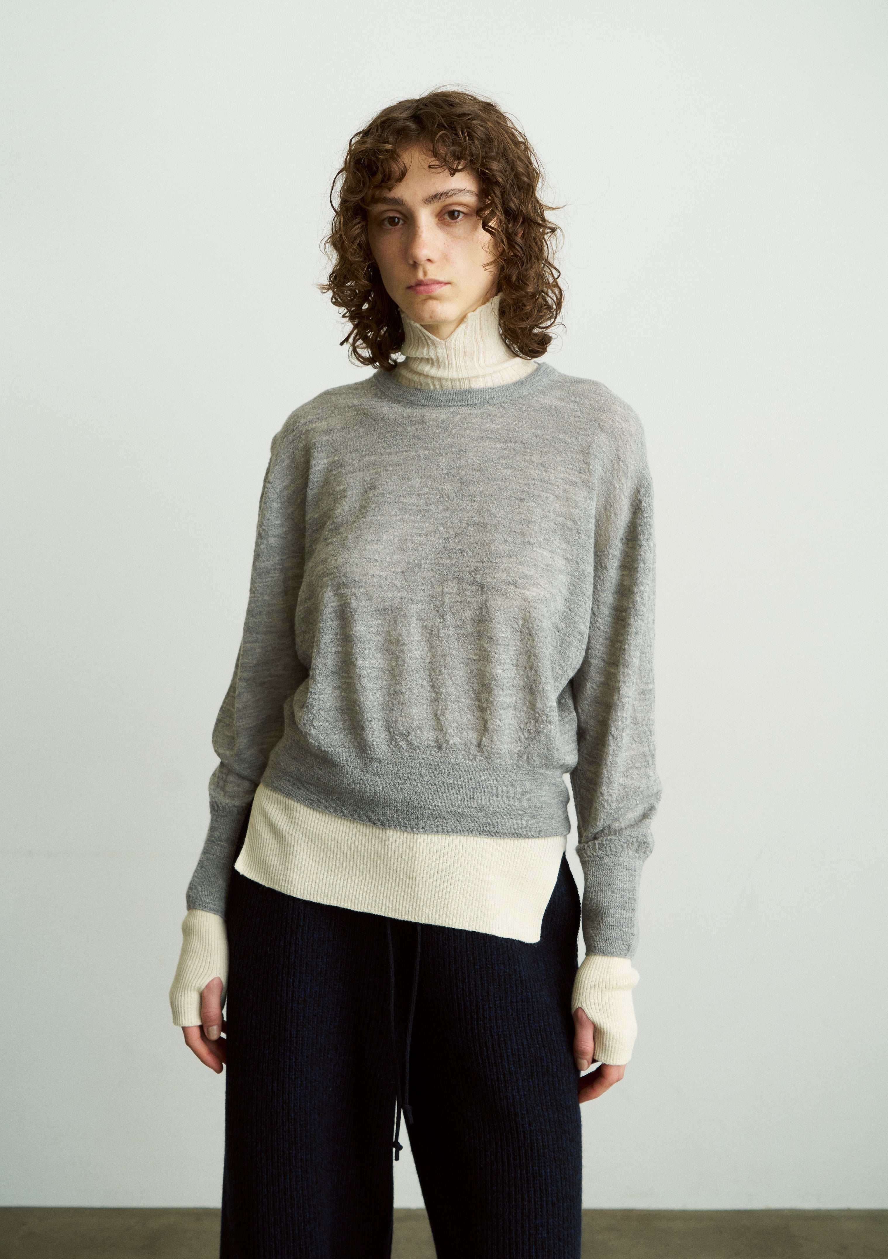 ROYAL BABY ALPACA CREW-NECK P/O