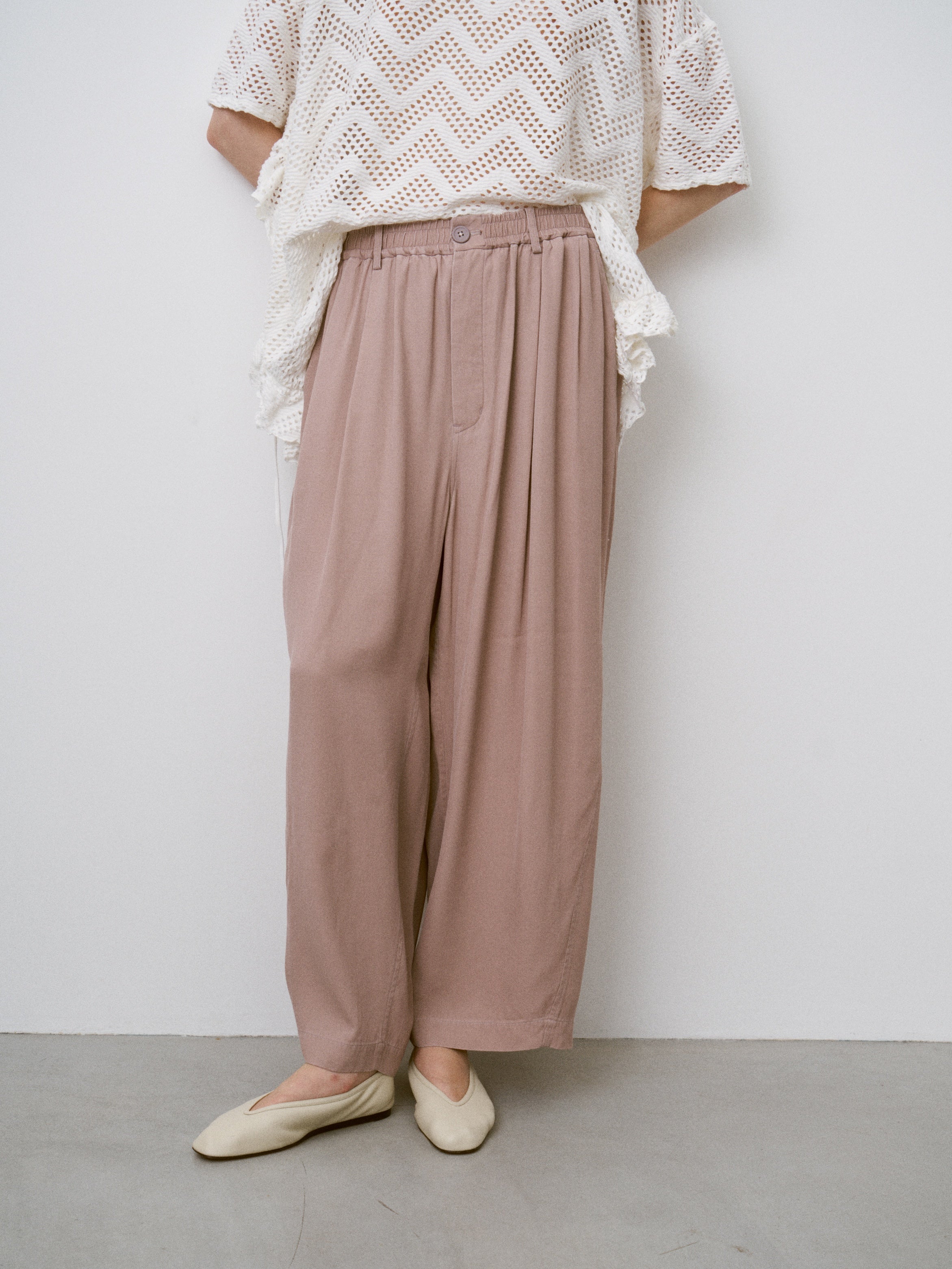 RAYON GABARDINE PIGMENT WASHED BIG EASY TROUSERS