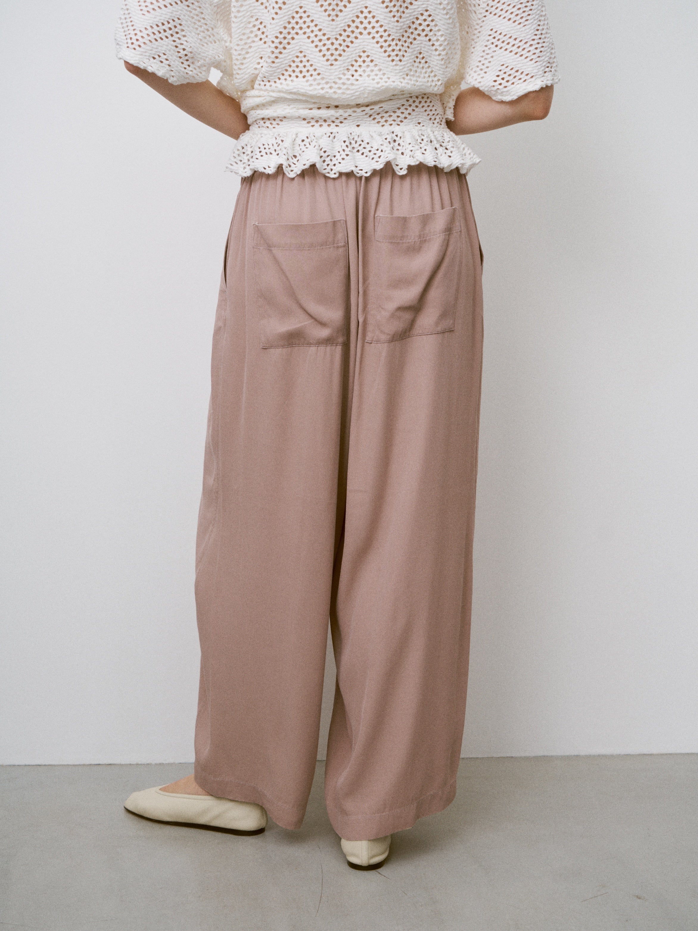 RAYON GABARDINE PIGMENT WASHED BIG EASY TROUSERS