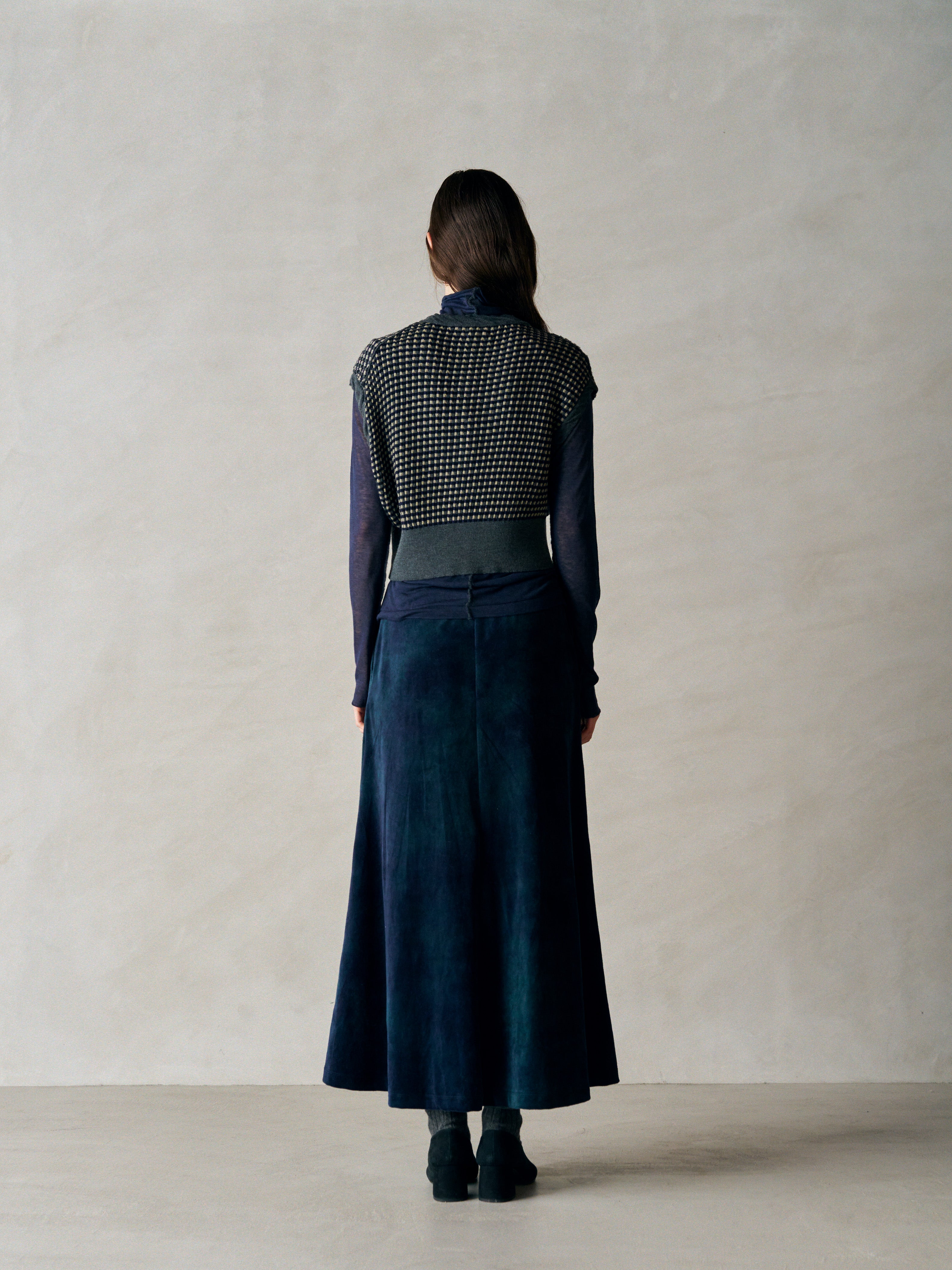 HIGH TWISTED WOOL JQ PATTERN KNIT VEST