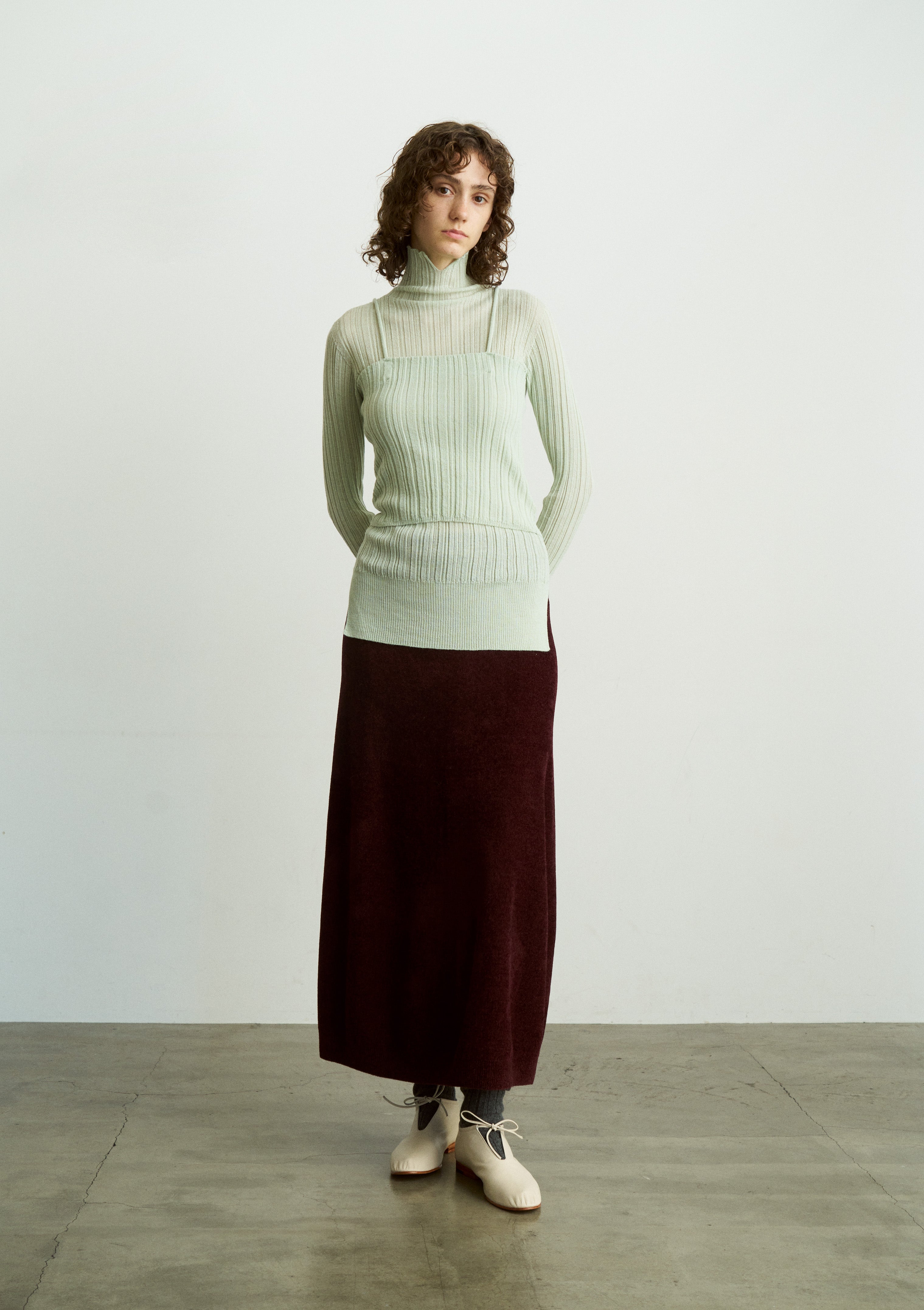 EX.SUPERFINE LAMBS WOOL & RAYON MOLE SKIRT