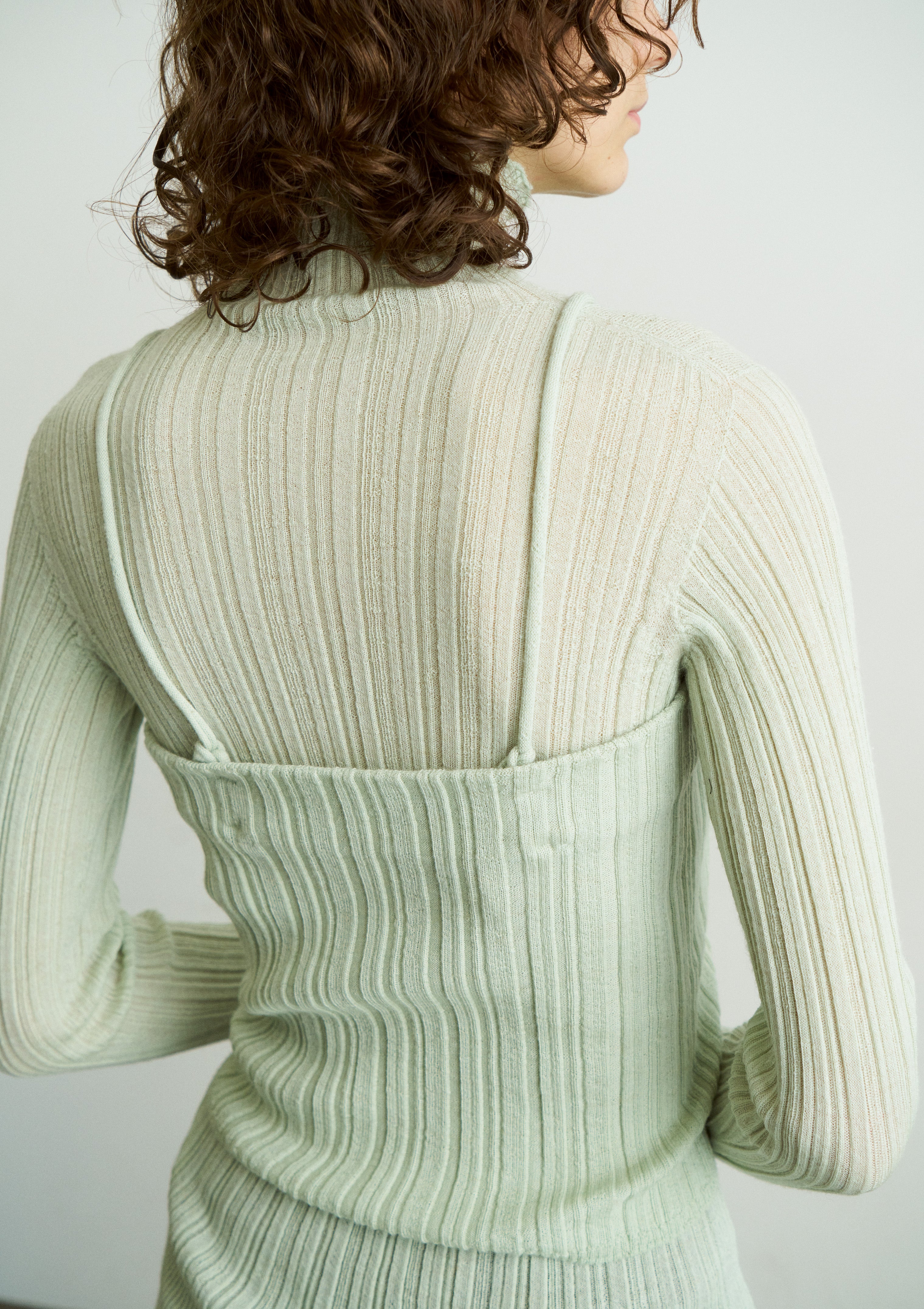 ROYAL BABY ALPACA RANDOM RIBBED-KNIT TUBE TOP