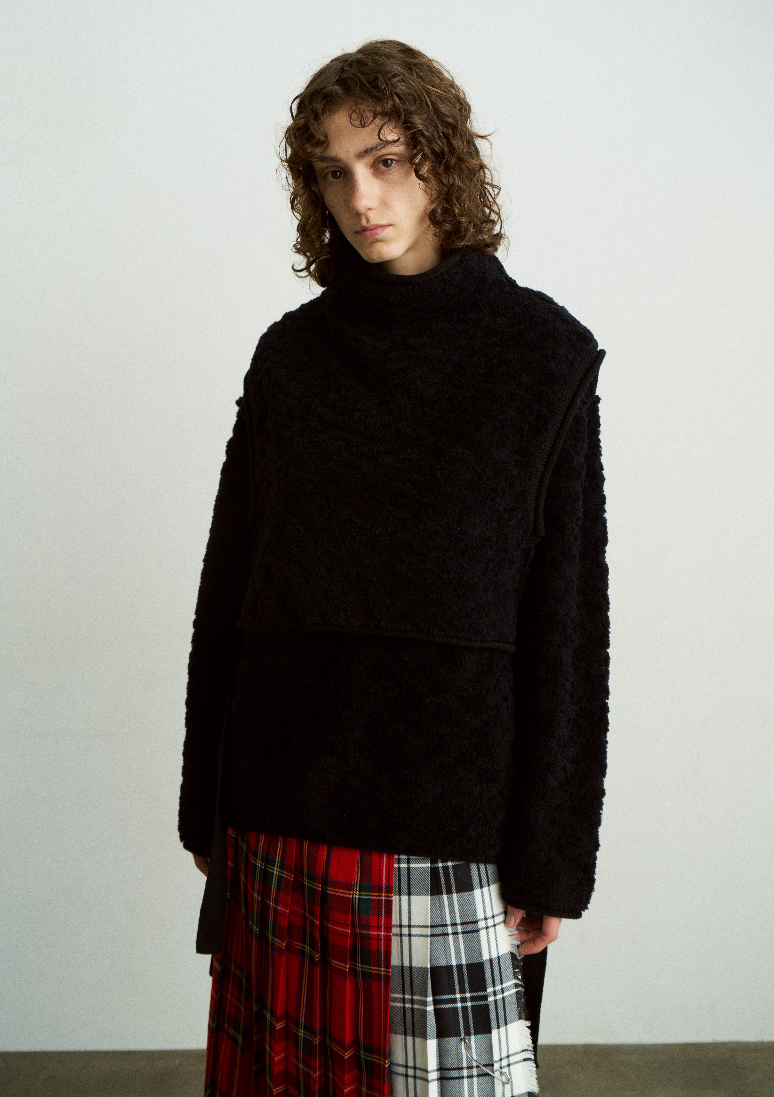 RANDOM WOOL & WOOLEN COTTON HIGH-NECK P/O