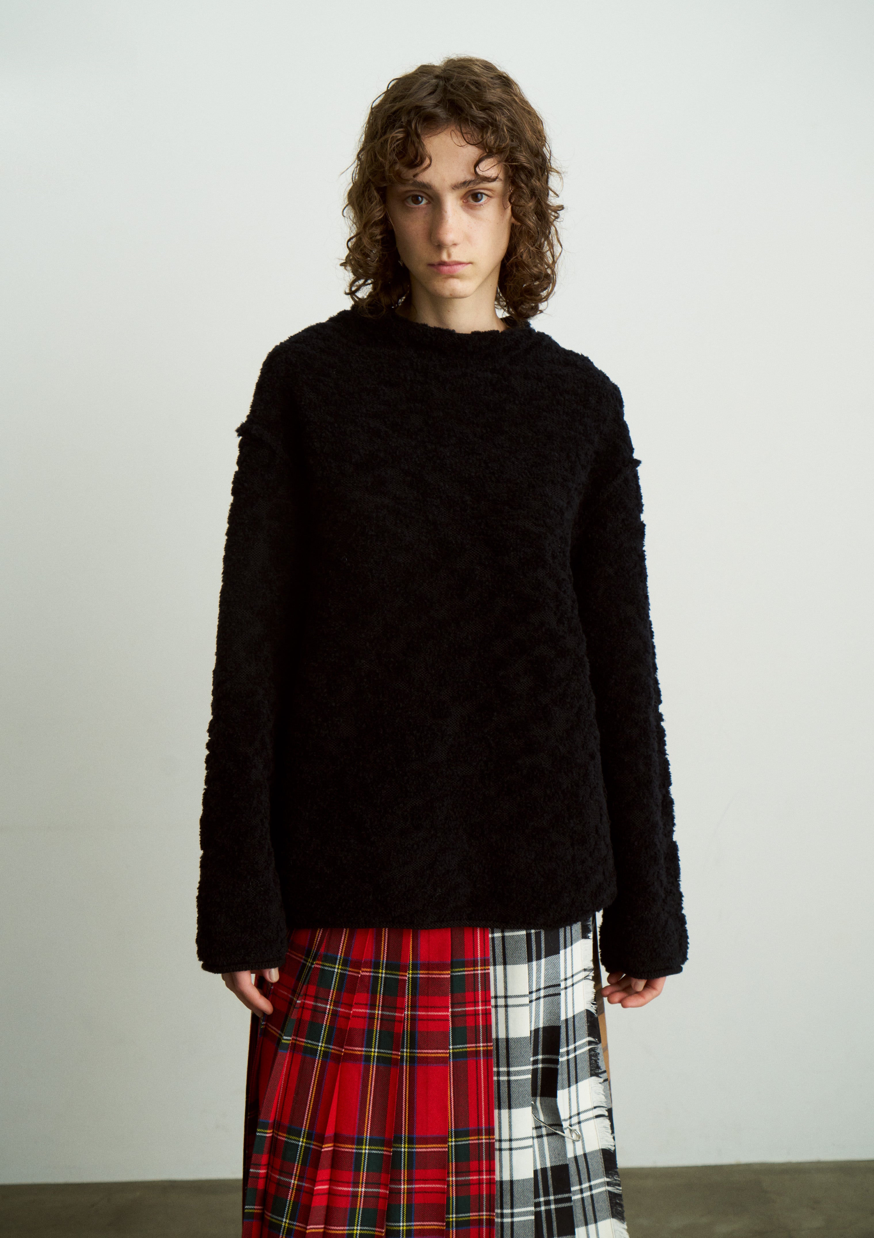 RANDOM WOOL & WOOLEN COTTON HIGH-NECK P/O