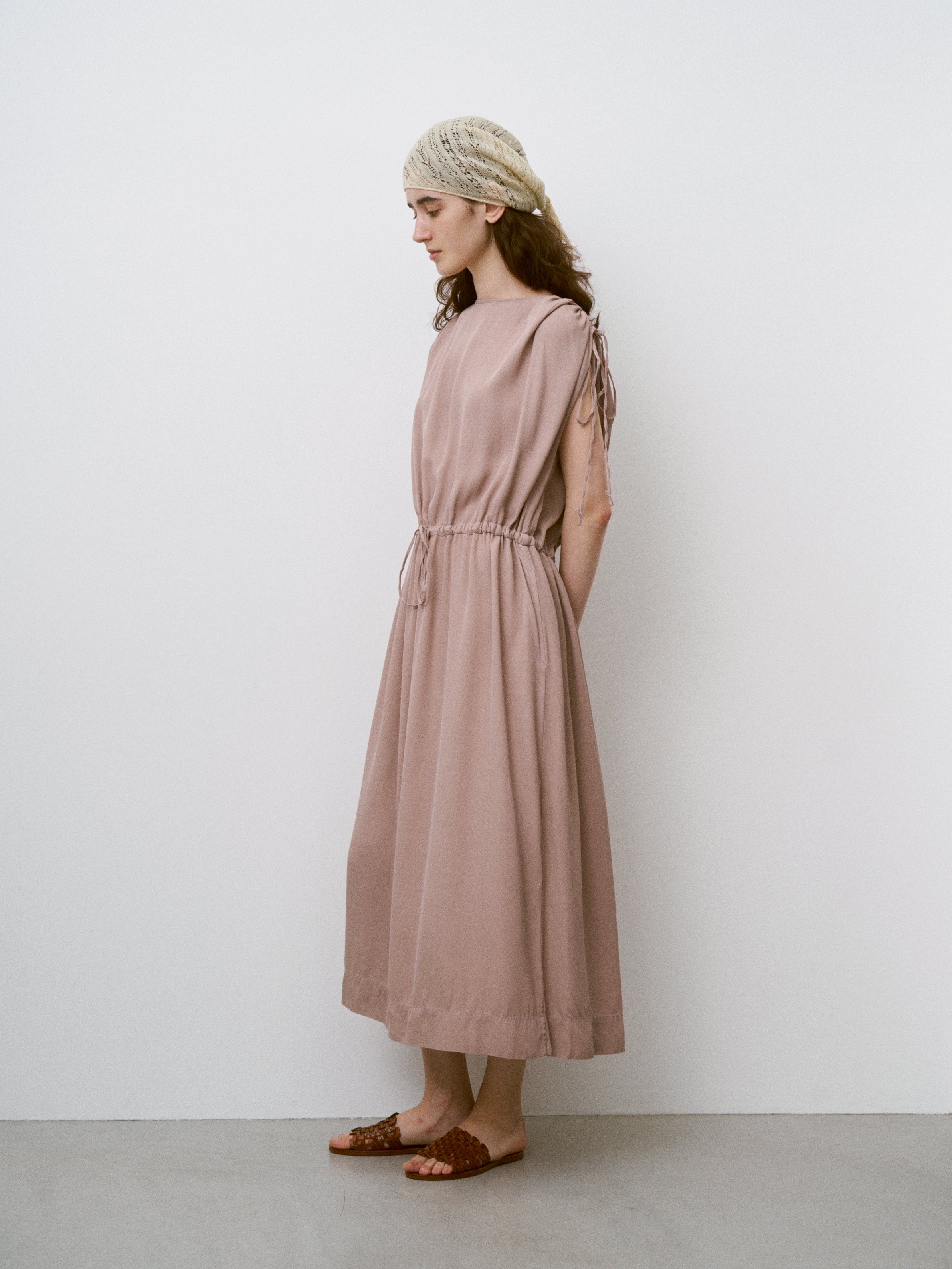 RAYON GABARDINE PIGMENT WASHED DRESS
