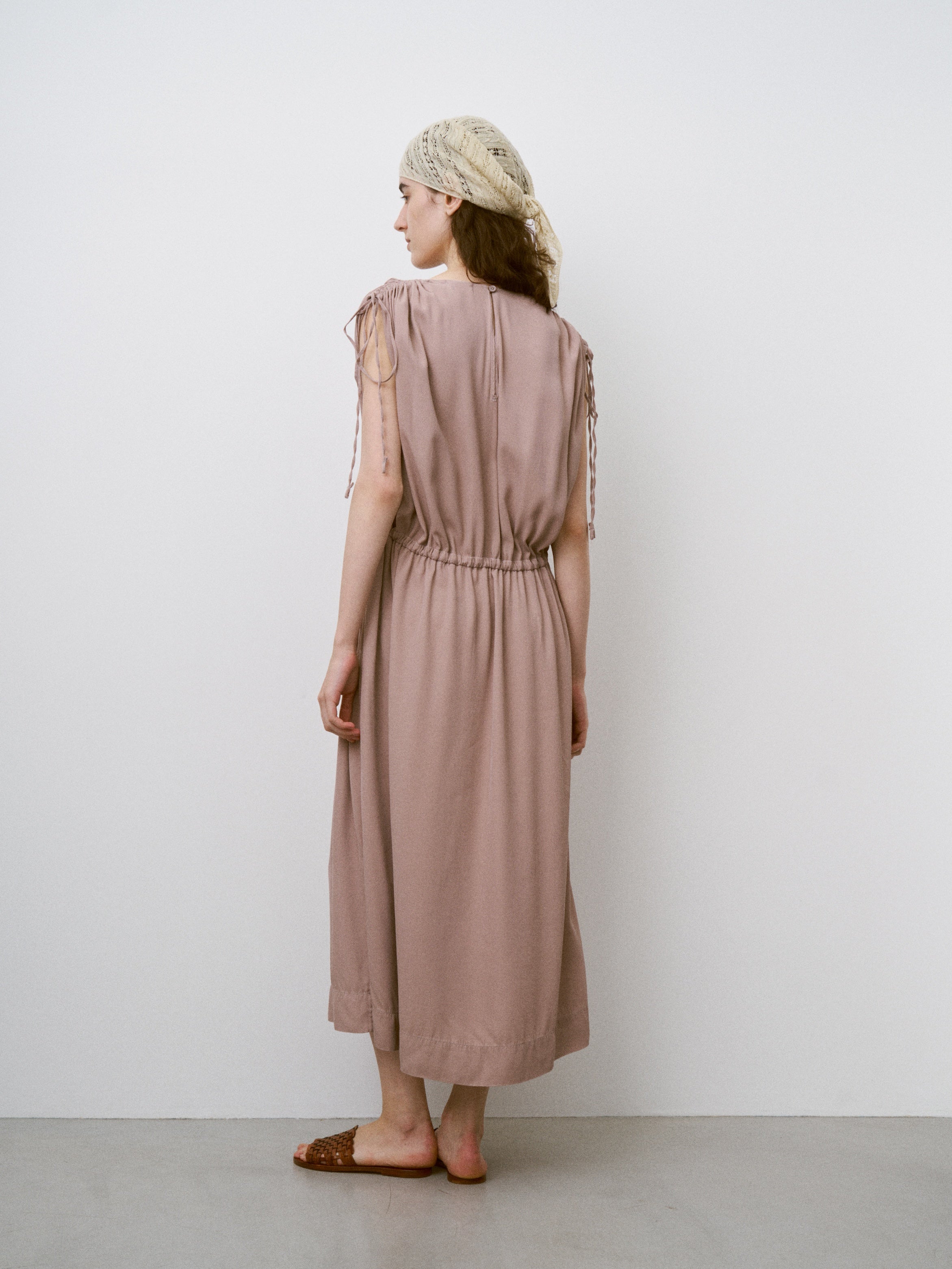 RAYON GABARDINE PIGMENT WASHED DRESS