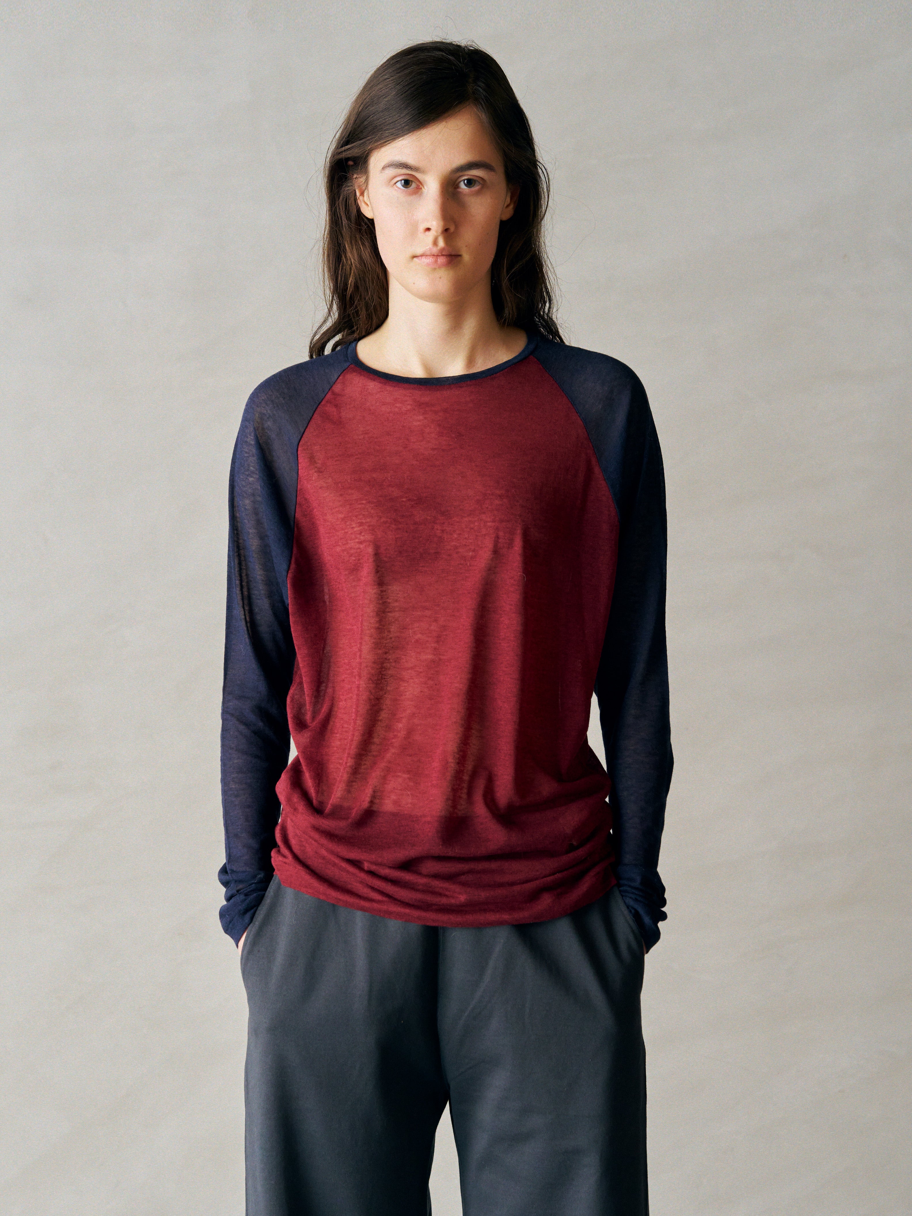 CASHMERE & SUPIMA COTTON GAUZE JERSEY BASEBALL TEE