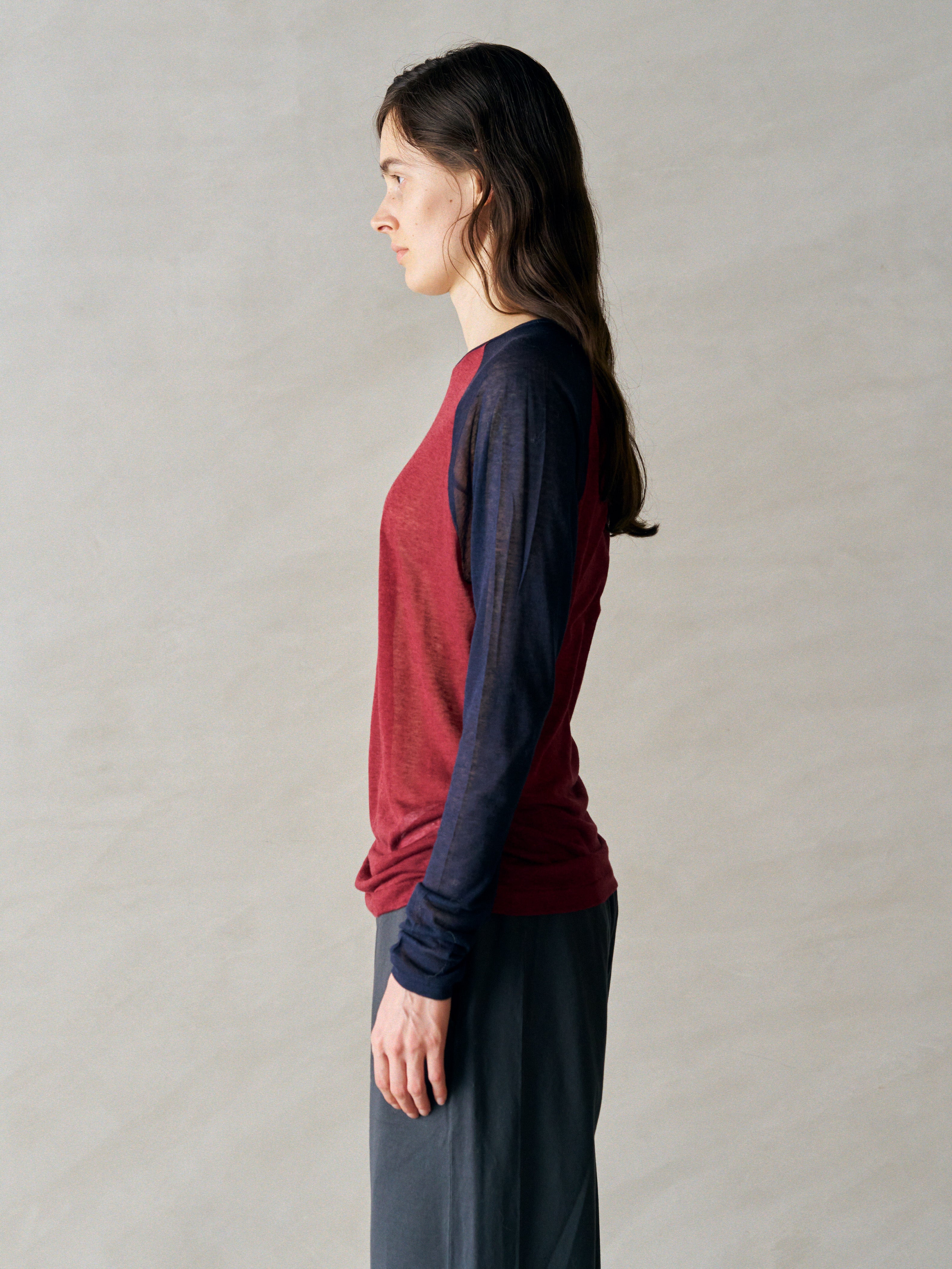 CASHMERE & SUPIMA COTTON GAUZE JERSEY BASEBALL TEE