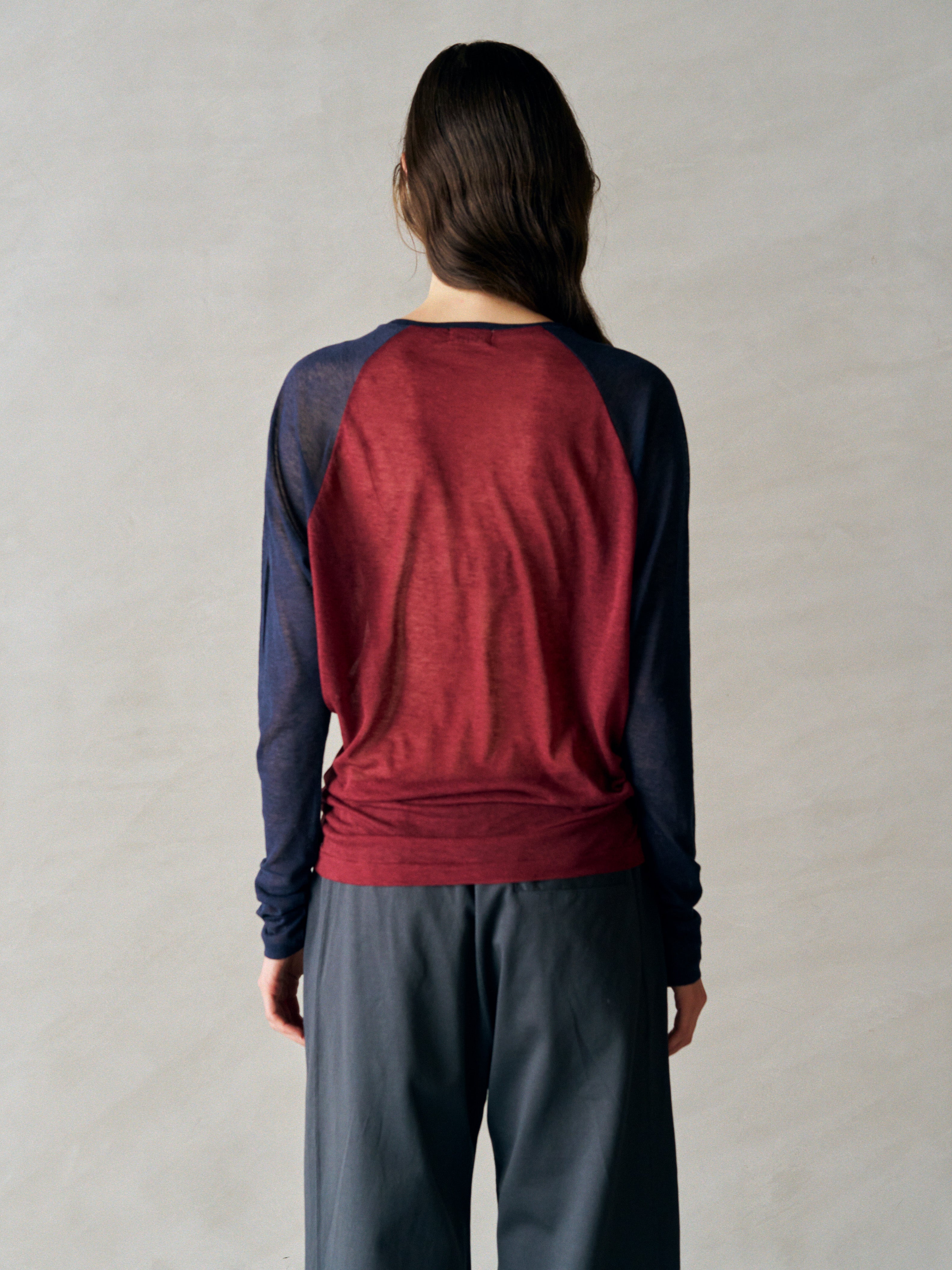 CASHMERE & SUPIMA COTTON GAUZE JERSEY BASEBALL TEE