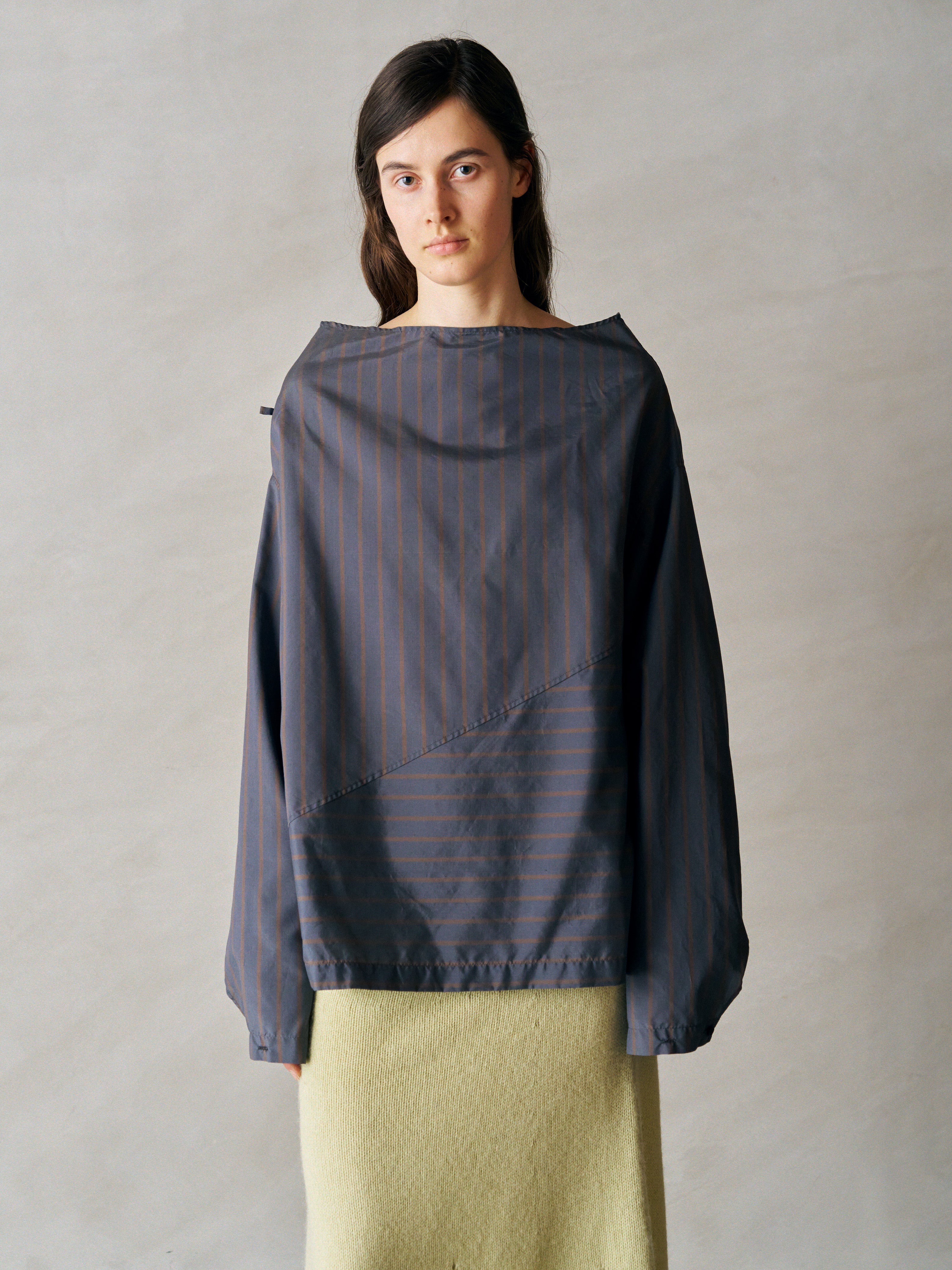 SILK & NYLON SHEER TAFFETA STRIPE P/O