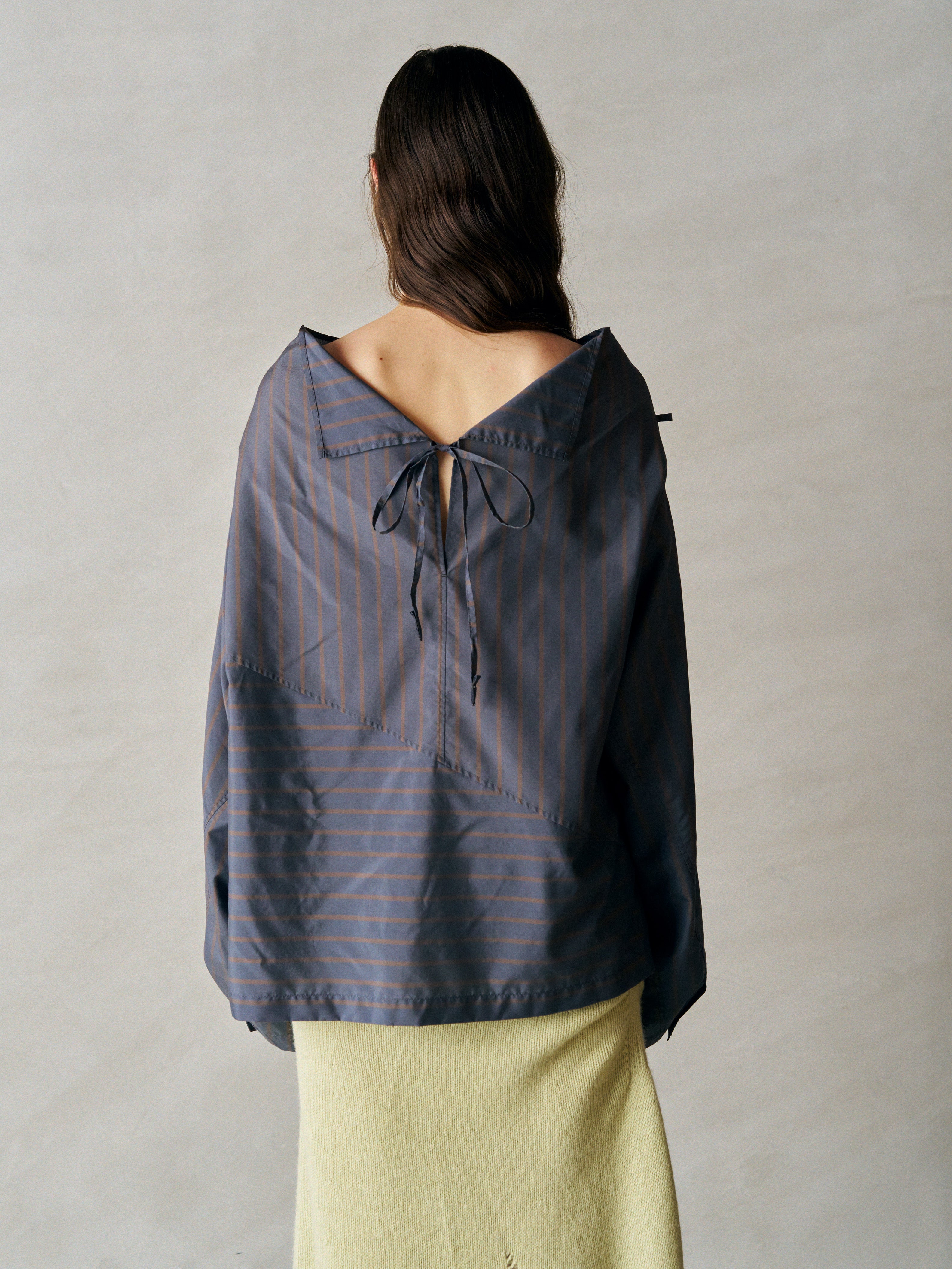 SILK & NYLON SHEER TAFFETA STRIPE P/O