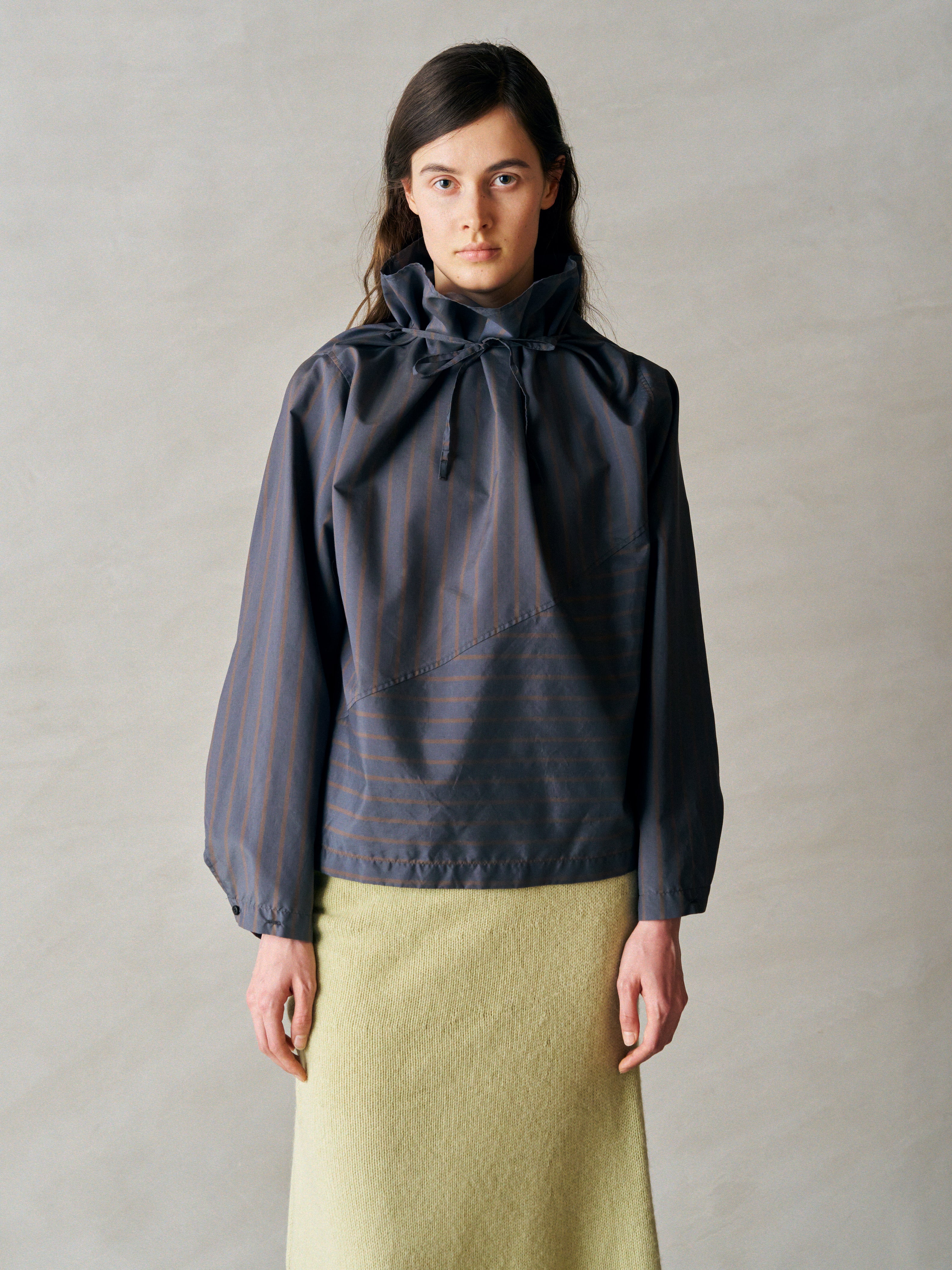 SILK & NYLON SHEER TAFFETA STRIPE P/O