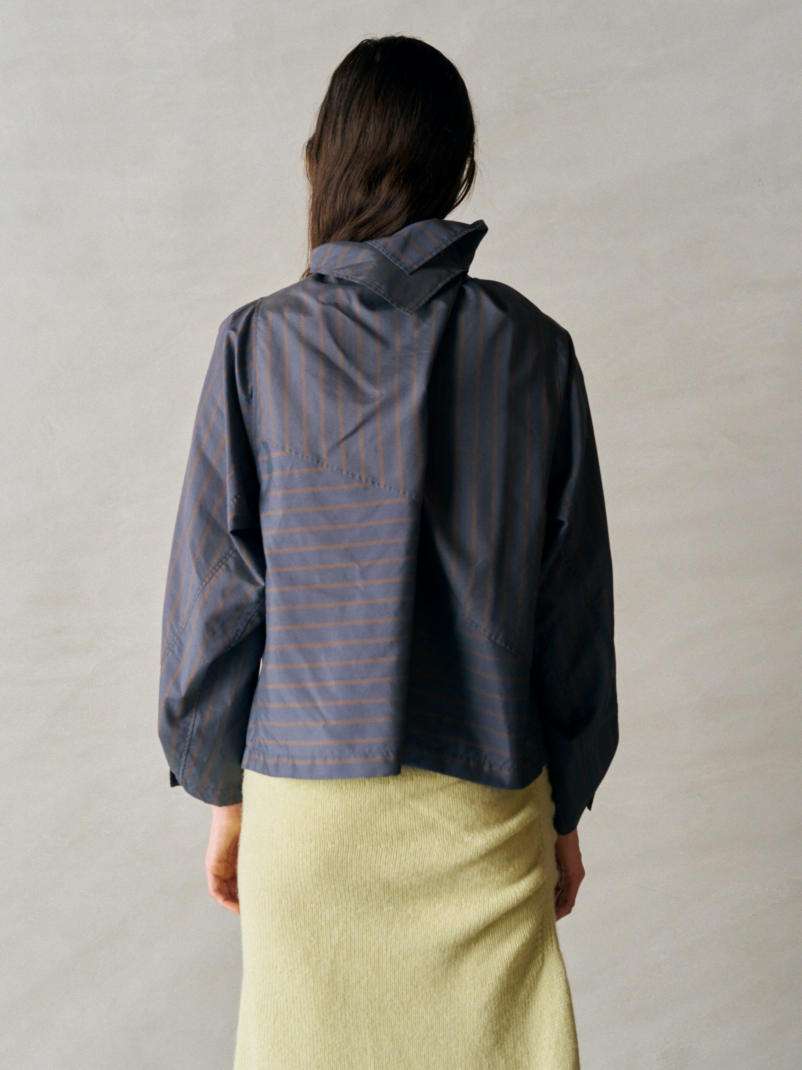 SILK & NYLON SHEER TAFFETA STRIPE P/O