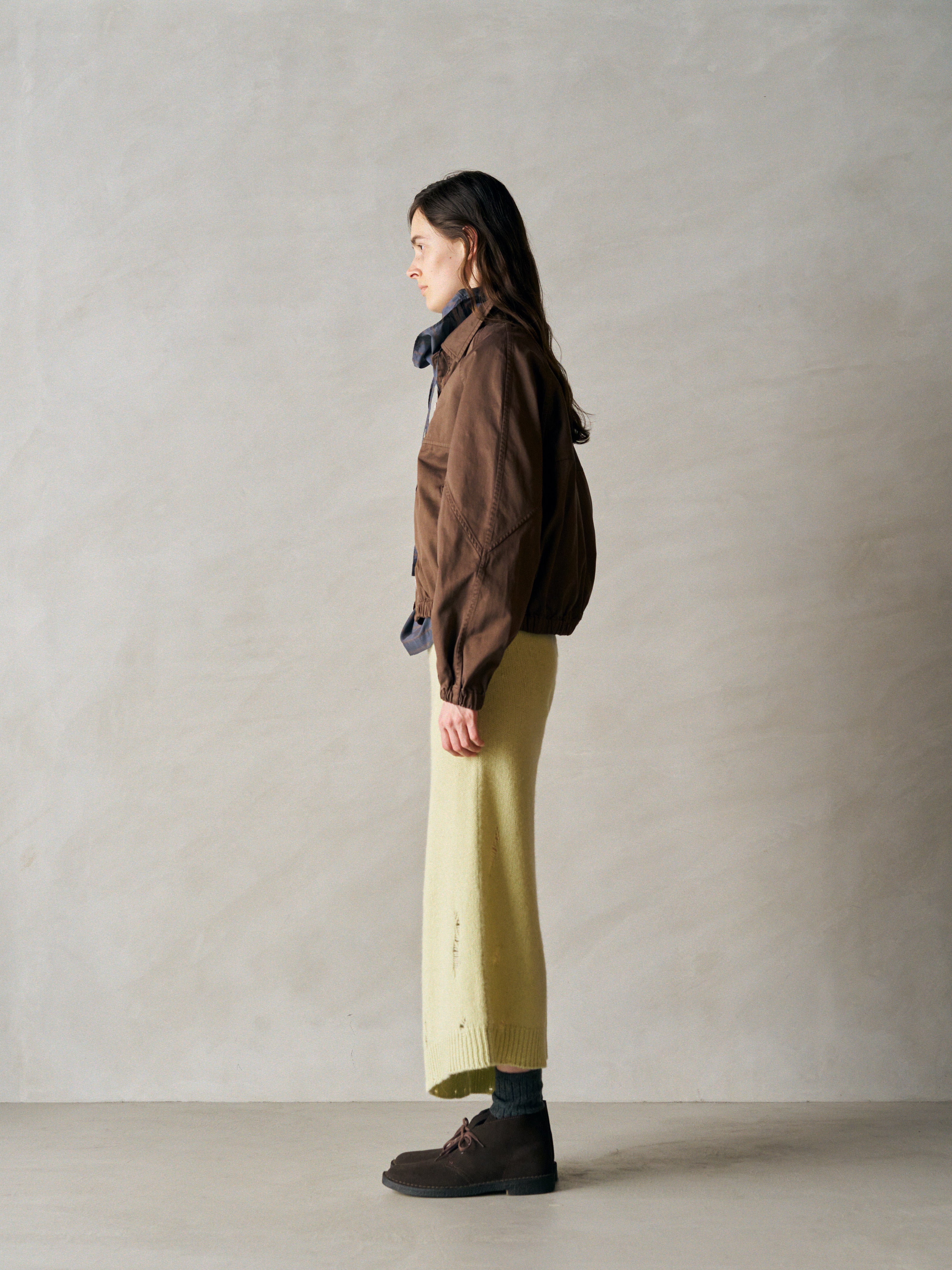 FINX COTTON × SLUB YARN MICRO BRUSHED SATIN ZIP FRONT JACKET