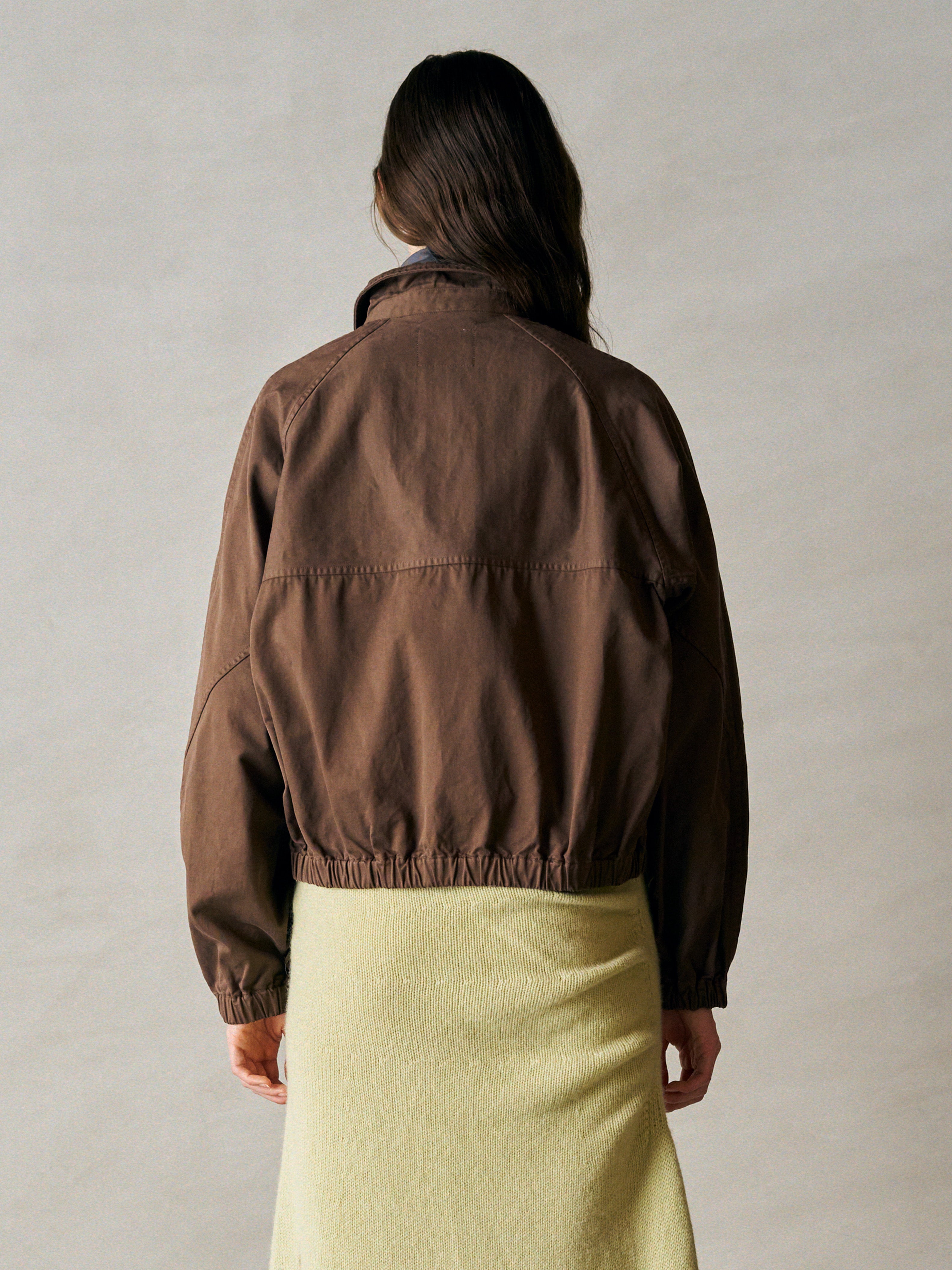 FINX COTTON × SLUB YARN MICRO BRUSHED SATIN ZIP FRONT JACKET
